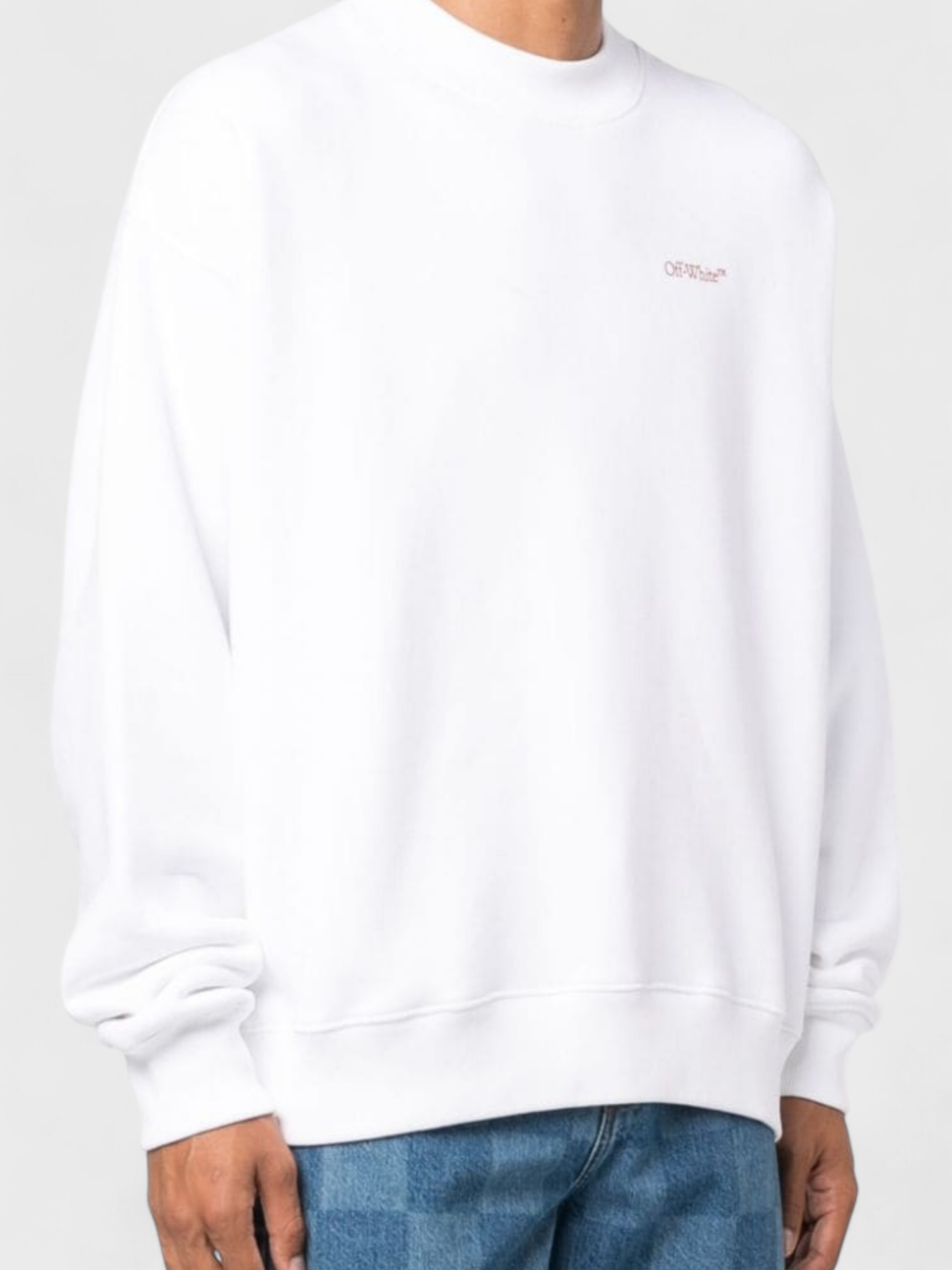 Off-White Sweatshirt Scratch Tab Skate Crewneck White
