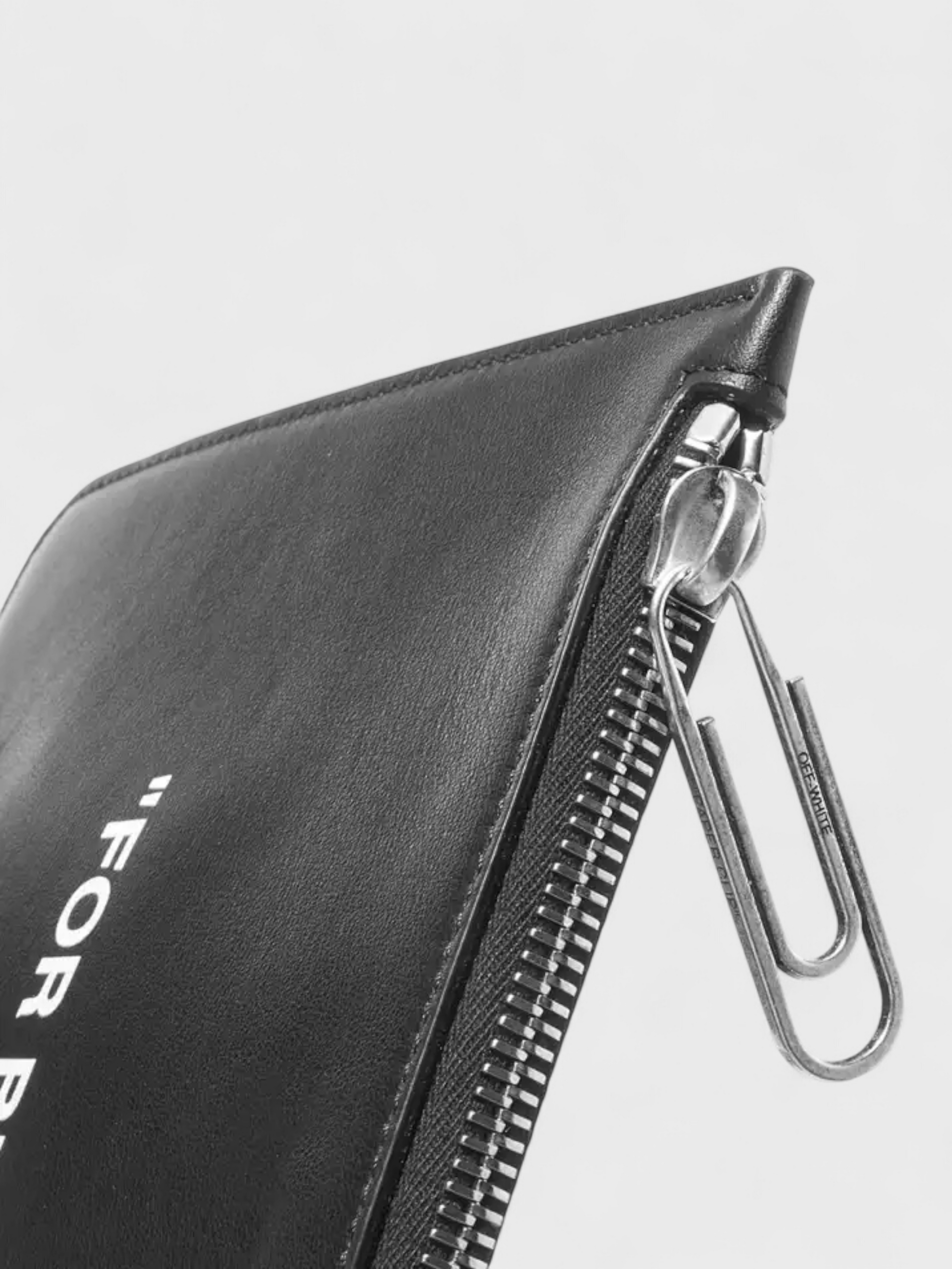 Off-White Quote Print Clutch Bag Black