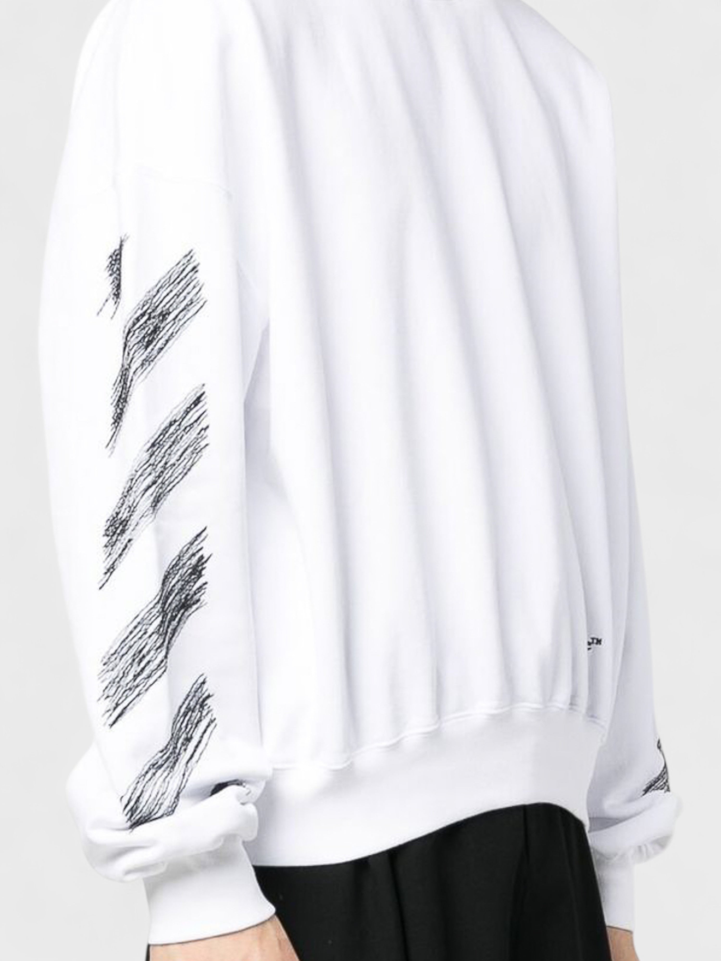 Off-White Scribble Diag Print Sweatshirt White