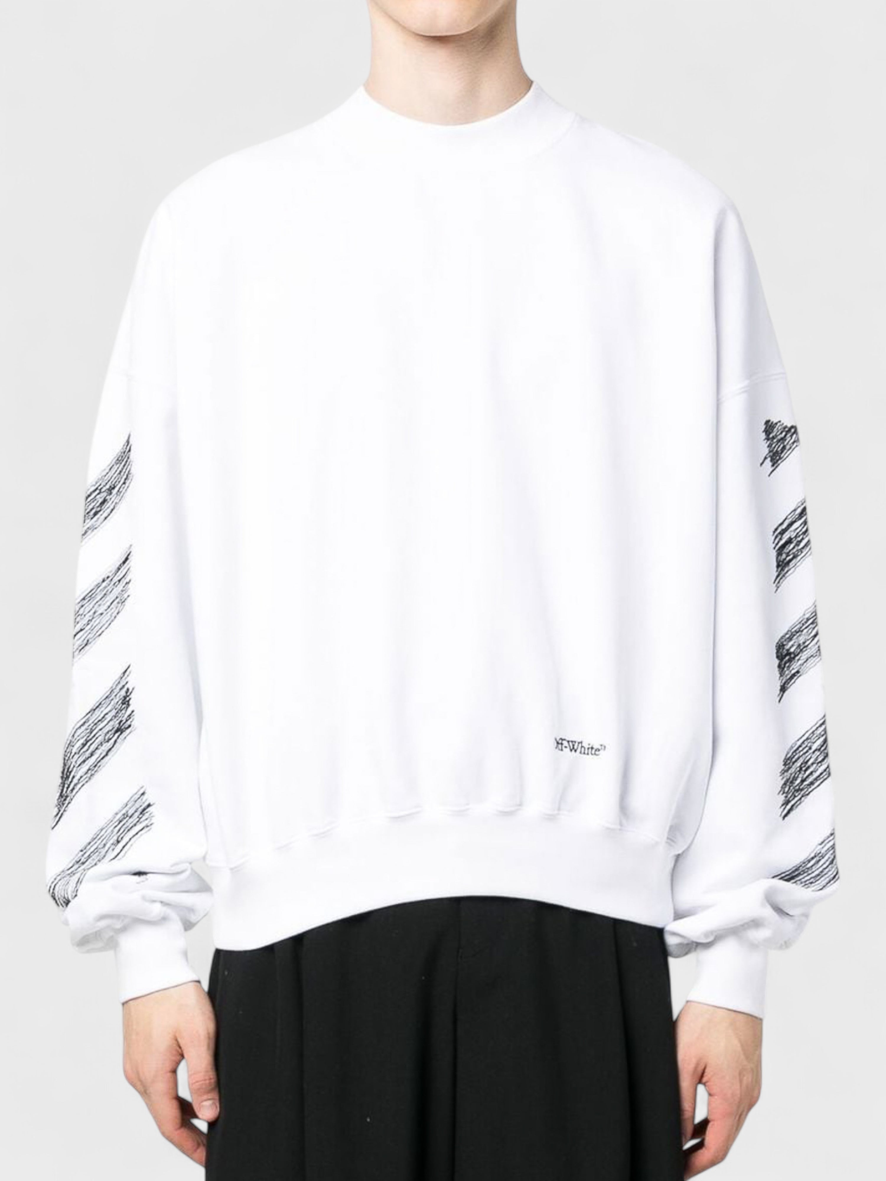 Off-White Scribble Diag Print Sweatshirt White