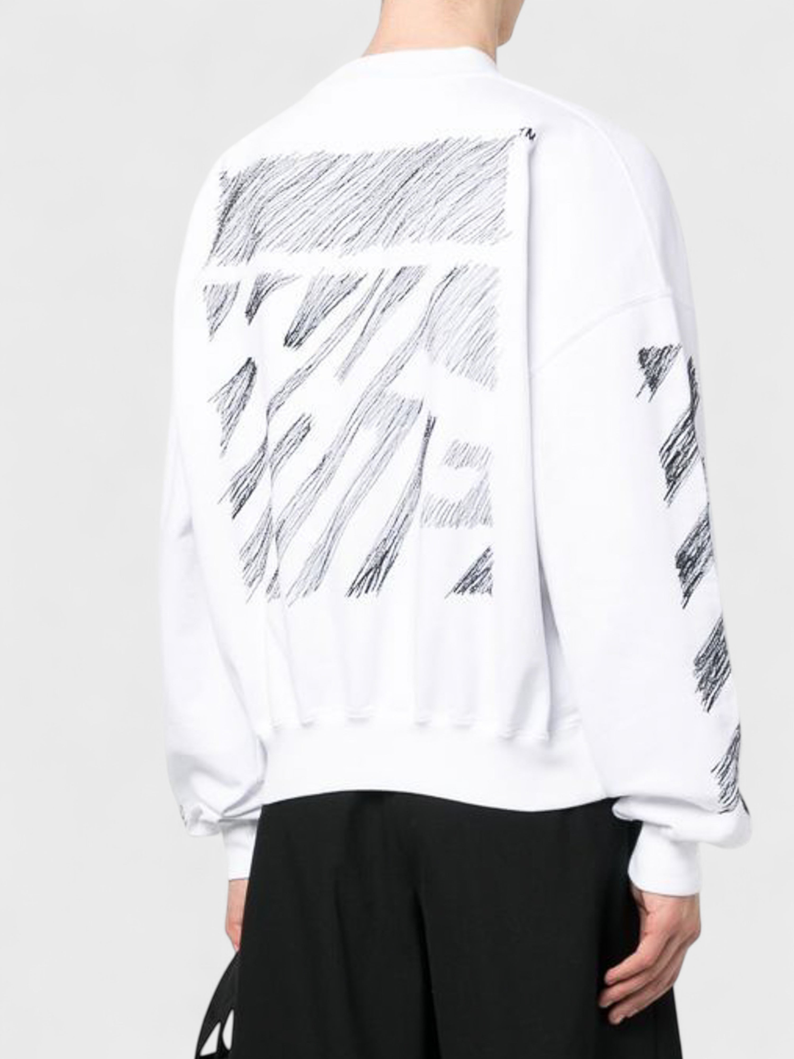 Off-White Scribble Diag Print Sweatshirt White