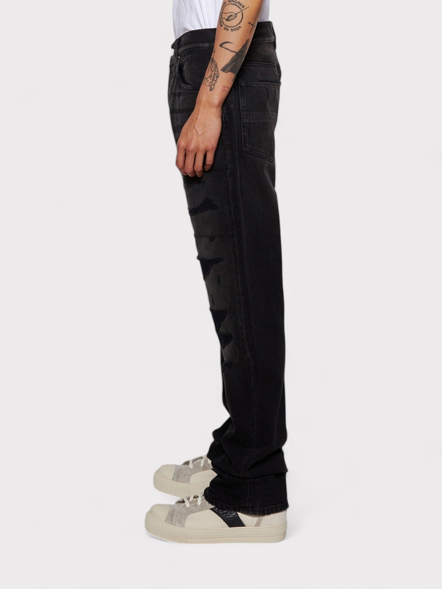 Amiri MA Bar Logo Straight Jeans Aged Black - Supplied FashionAmiri
