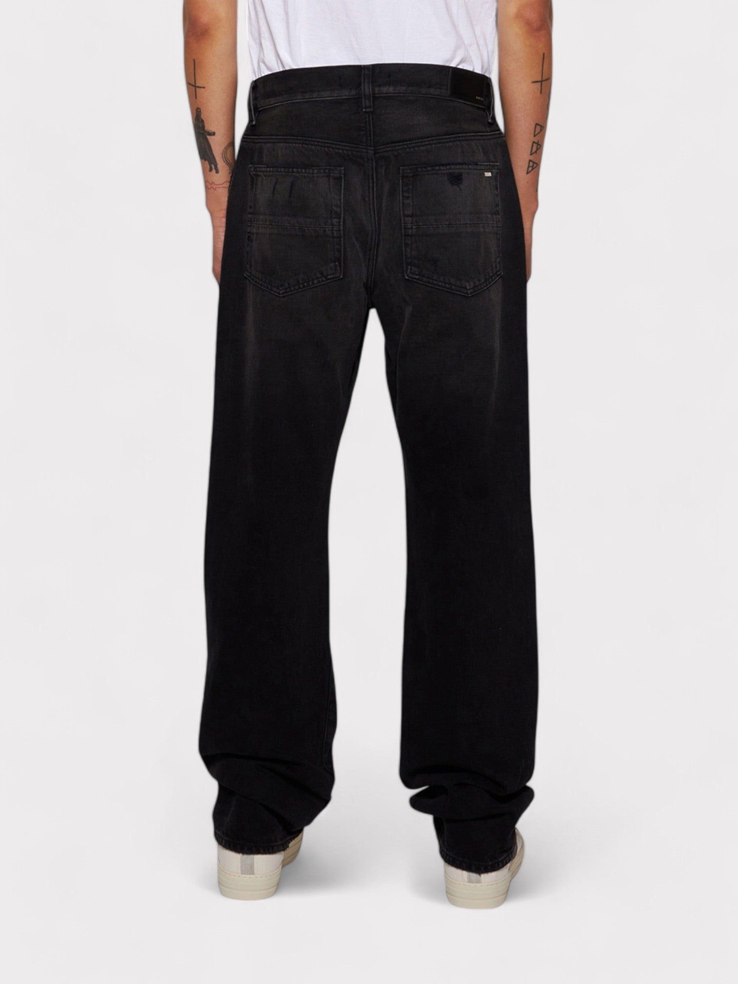 Amiri MA Bar Logo Straight Jeans Aged Black - Supplied FashionAmiri