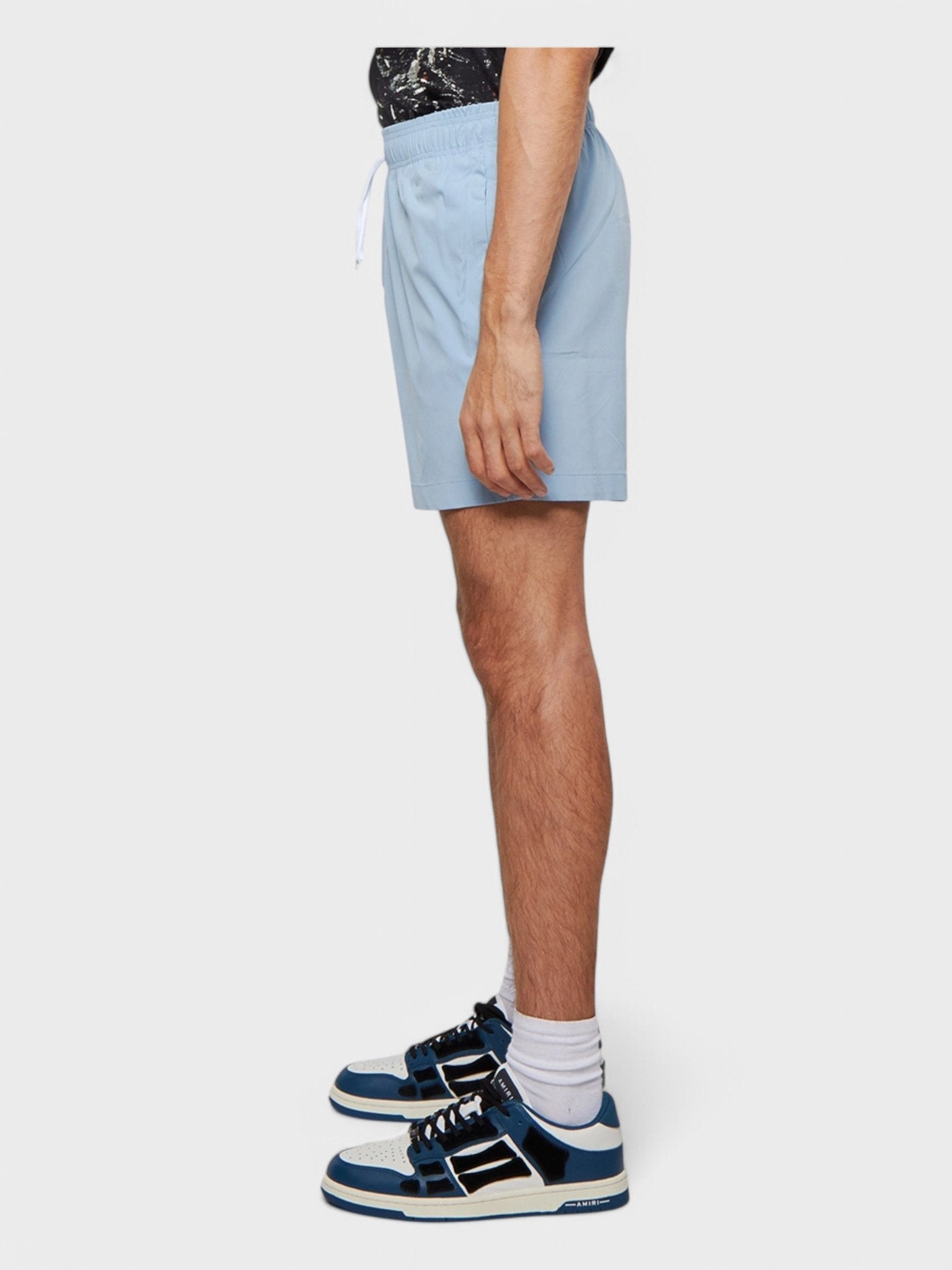 Amiri Ma Bar Logo Swimtrunk Dusty Blue - Supplied FashionAmiri