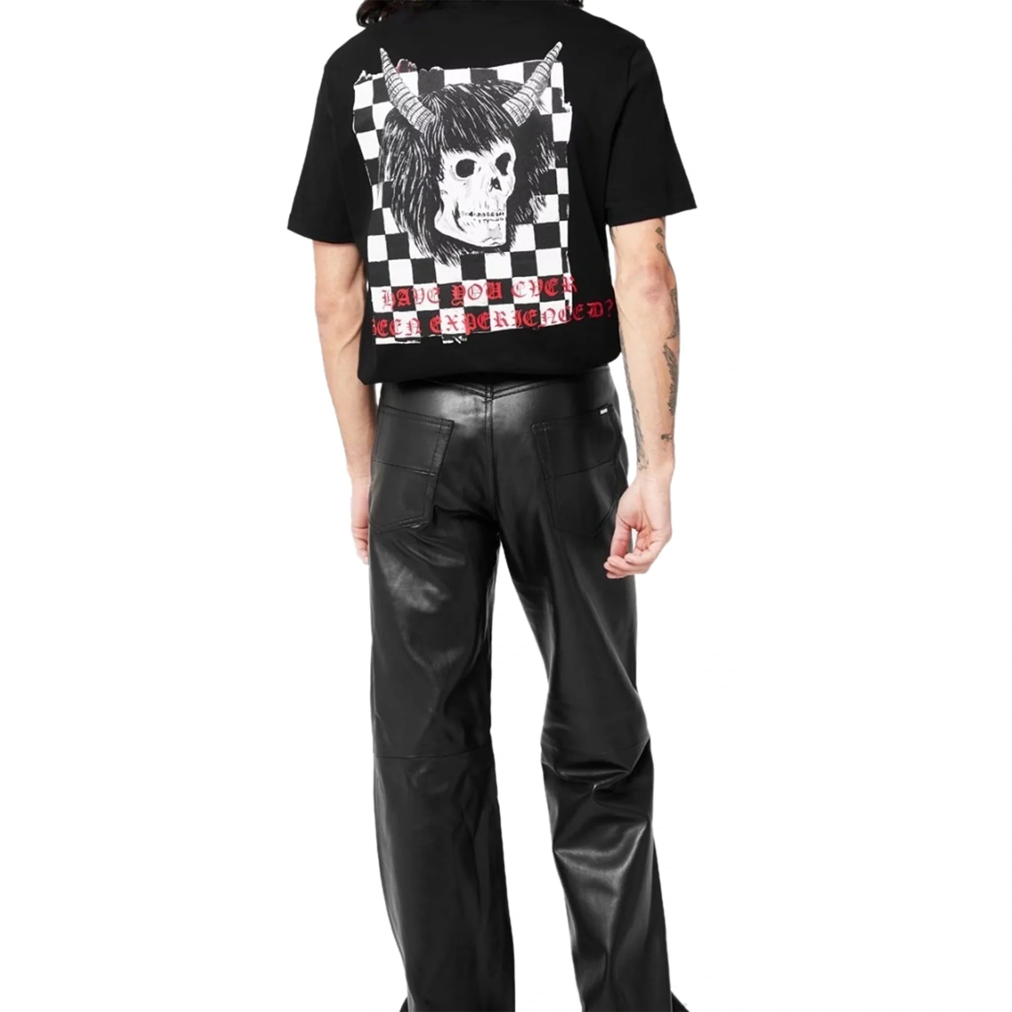 Amiri Wes Lang Checker Skull T Shirt Black
