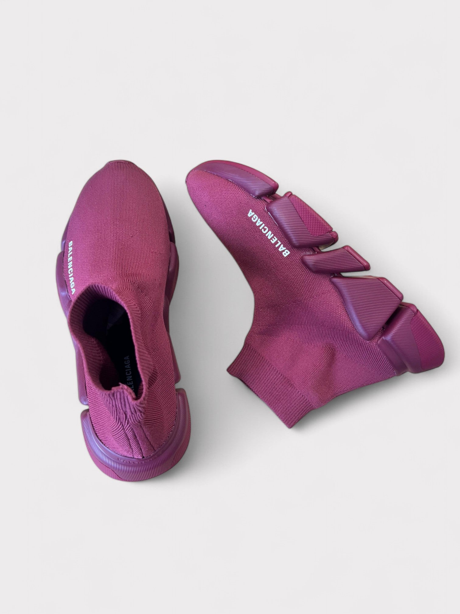 Balenciaga Speed 2.0 Recycled Knit Burgundy - Supplied FashionBalenciaga