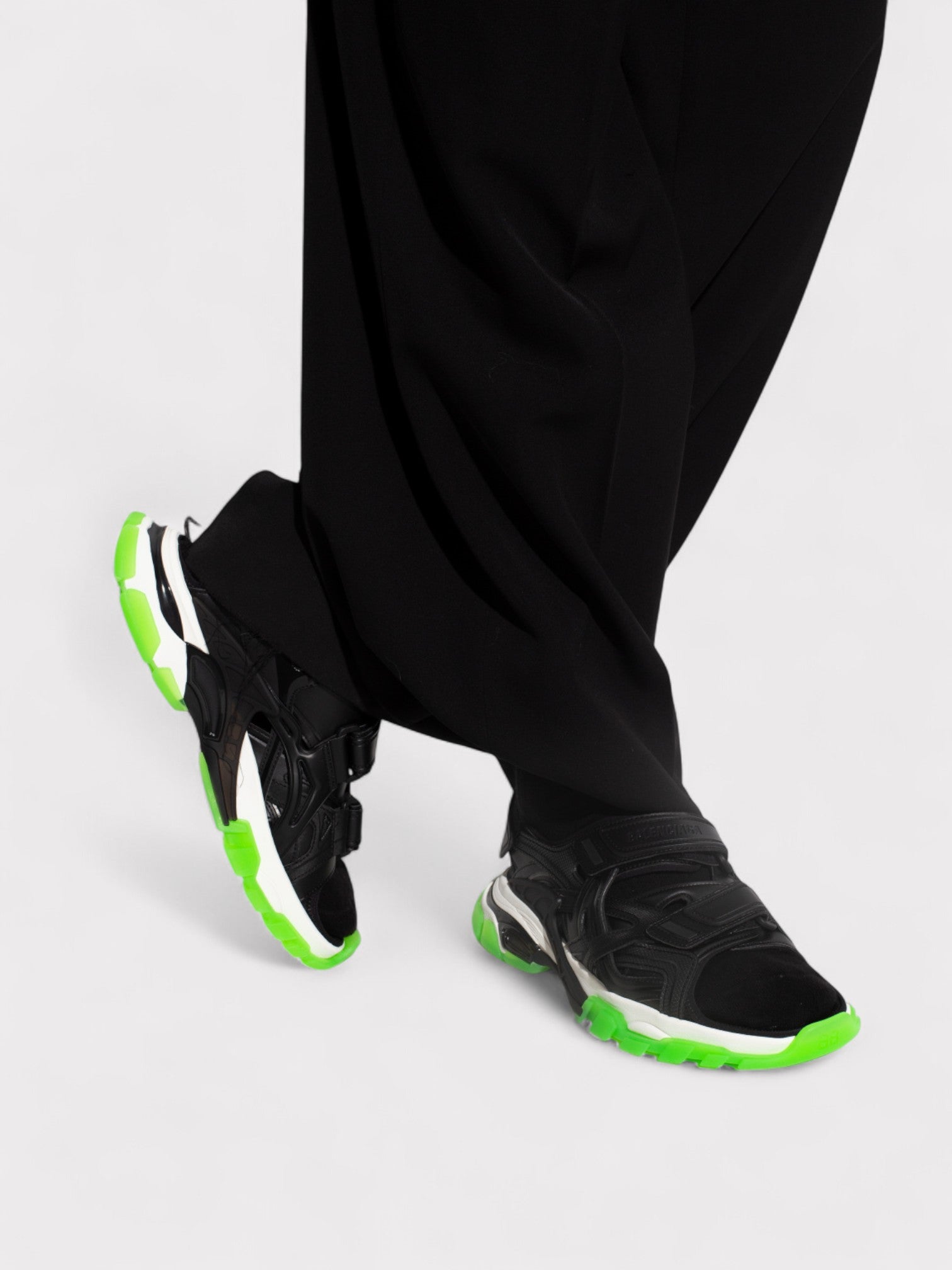 Balenciaga Track Sandals Clearsole Black Green - Supplied FashionBalenciaga