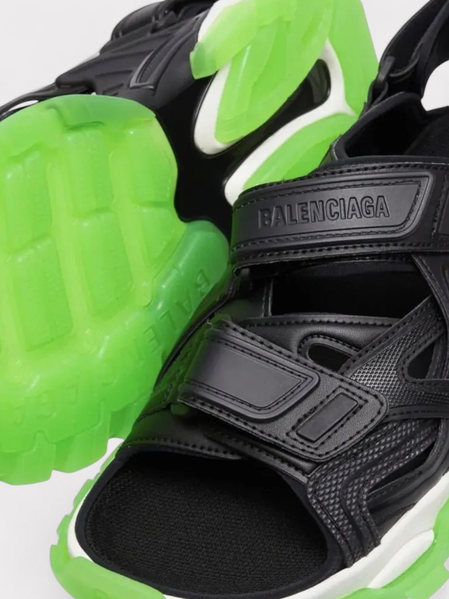 Balenciaga Track Sandals Clearsole Black Green - Supplied FashionBalenciaga