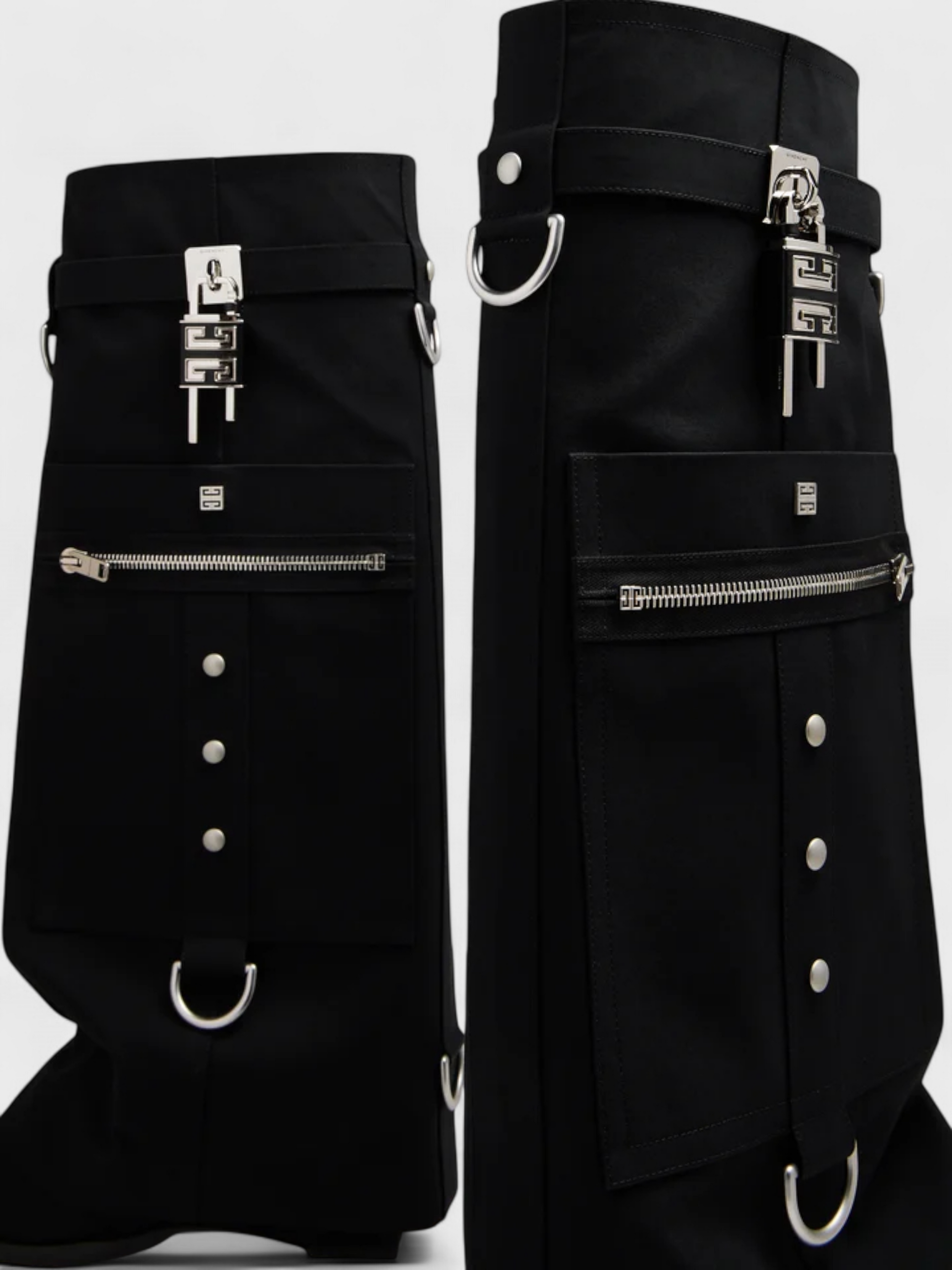 Givenchy Shark Lock Cowboy High Boots Black