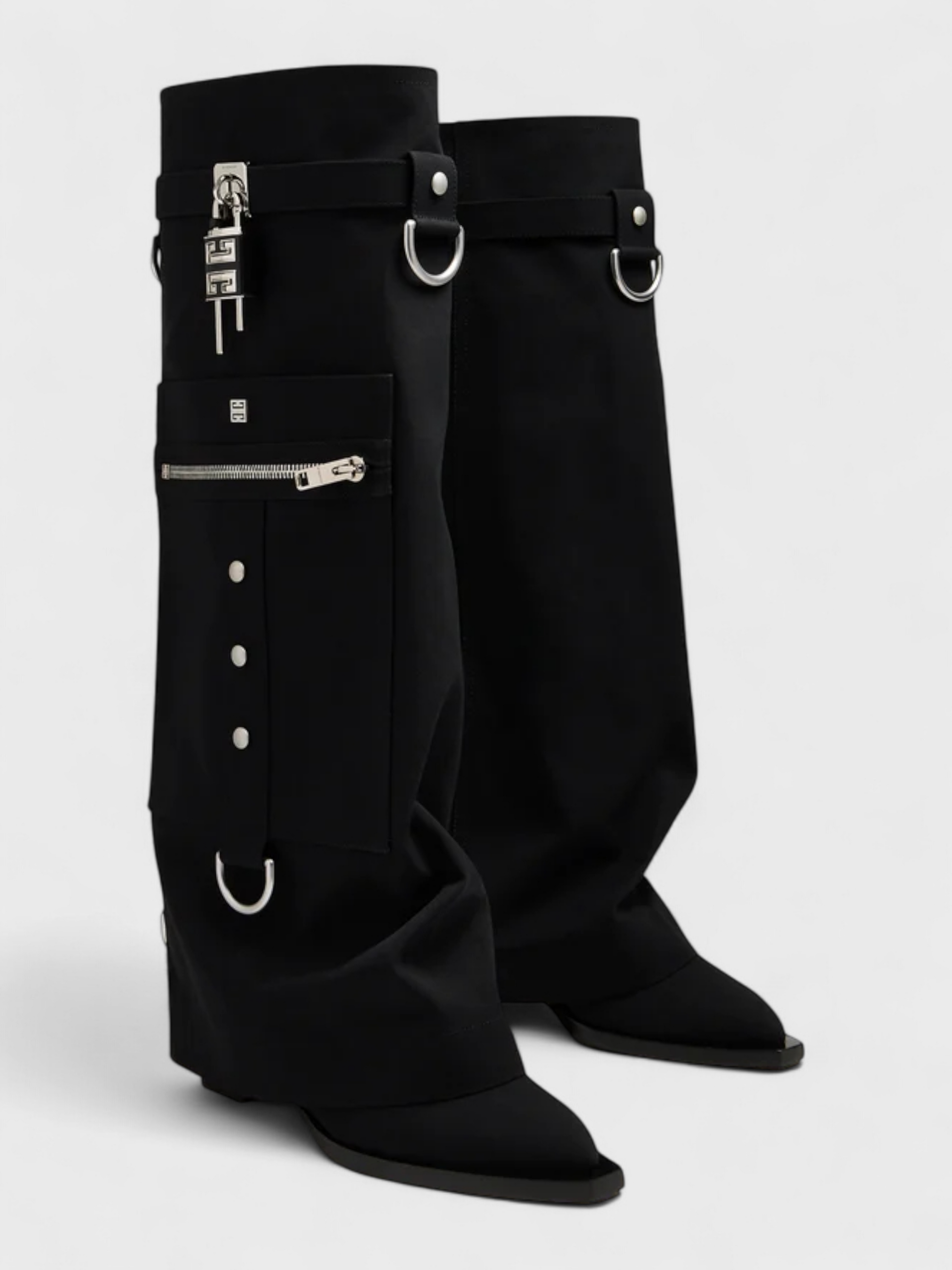 Givenchy Shark Lock Cowboy High Boots Black