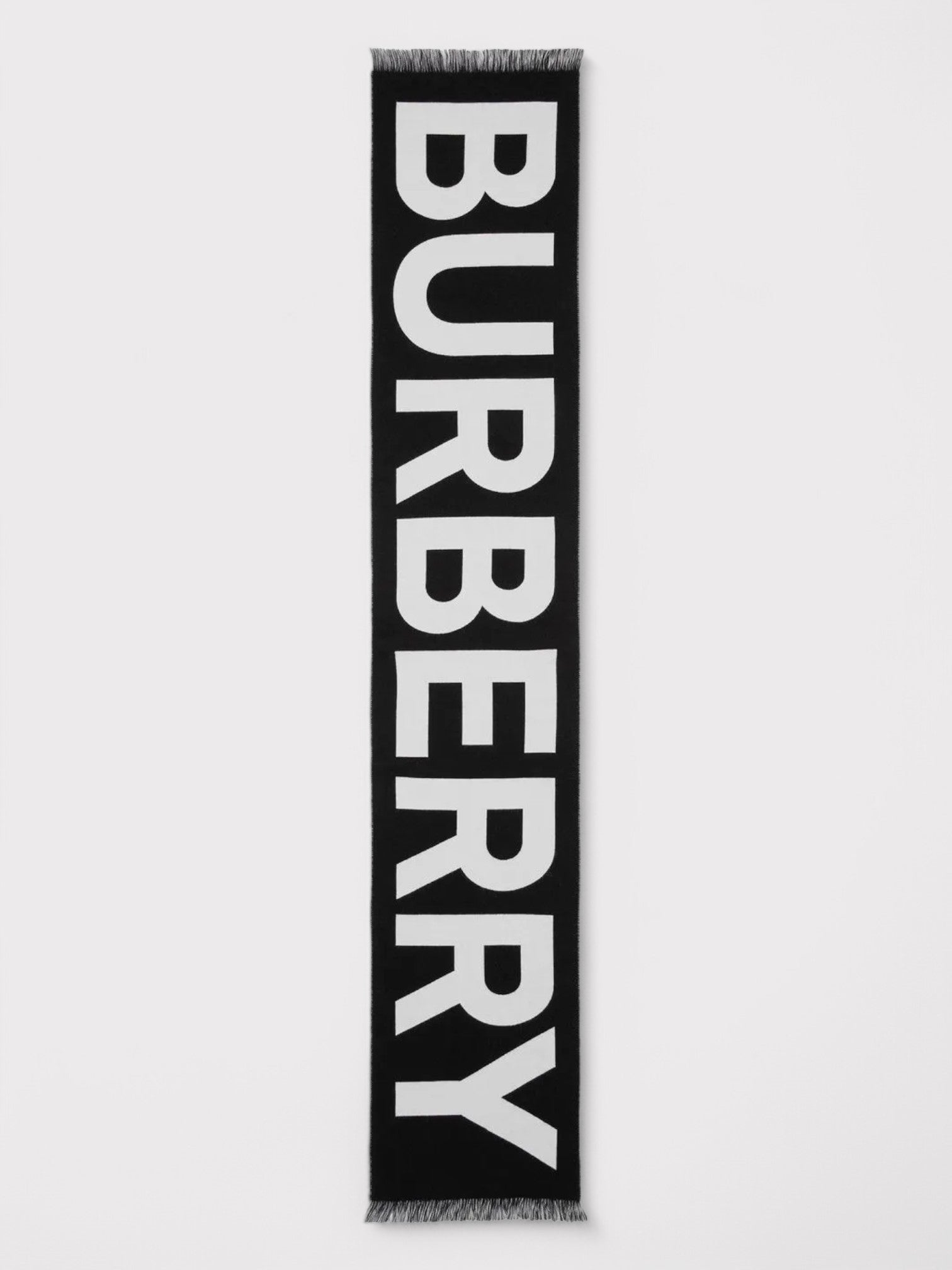 Burberry Logo Wool Scarf Black - Supplied FashionBurberry