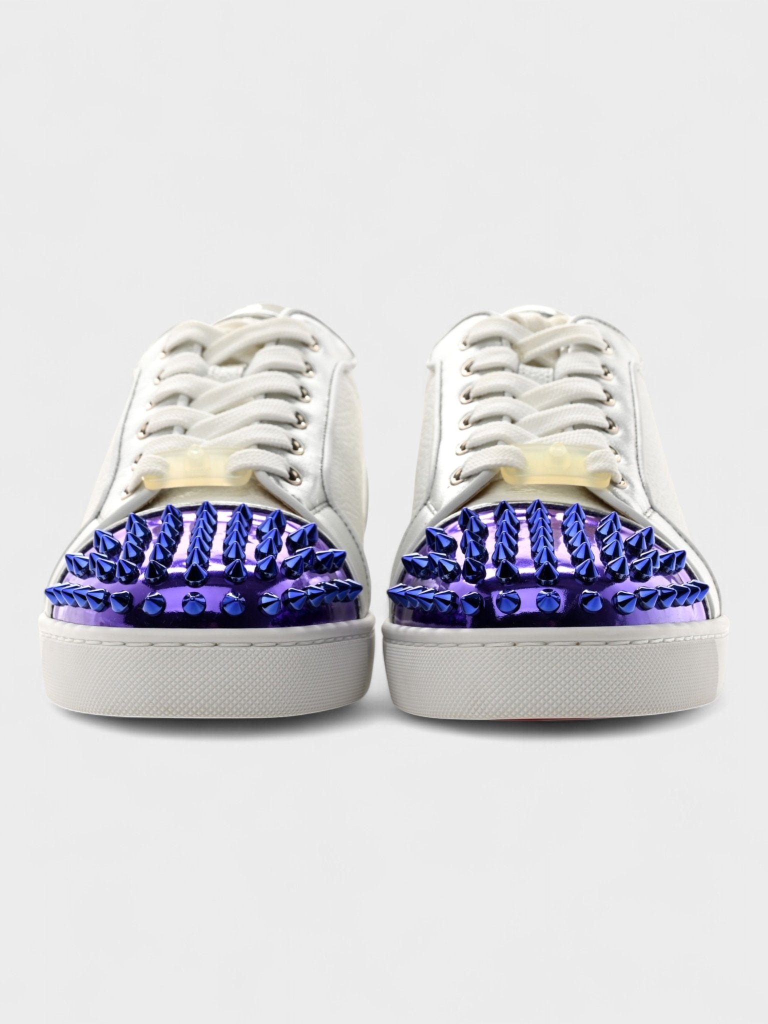 Christian Louboutin Louis Junior Spikes Orlato Flat White - Supplied FashionChristian Louboutin