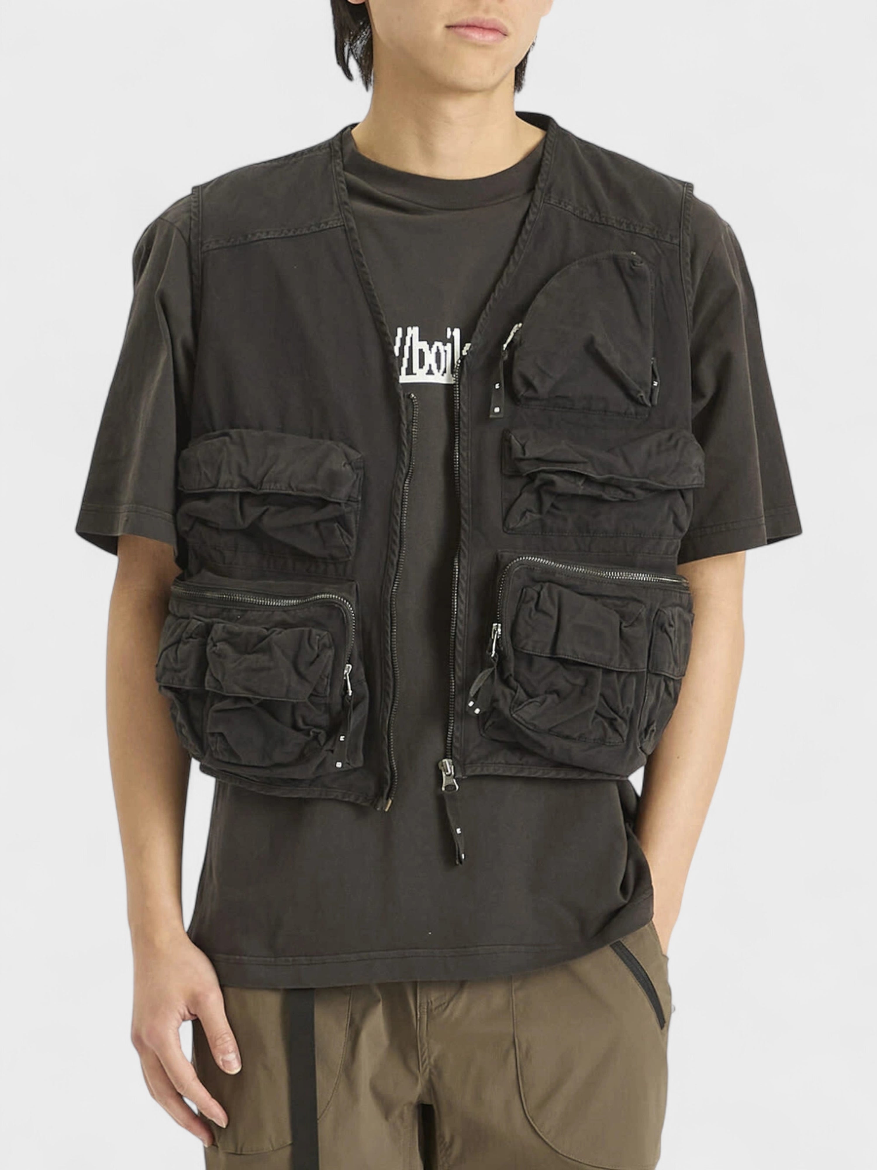 Boiler Room Multi Pocket Gilet Black