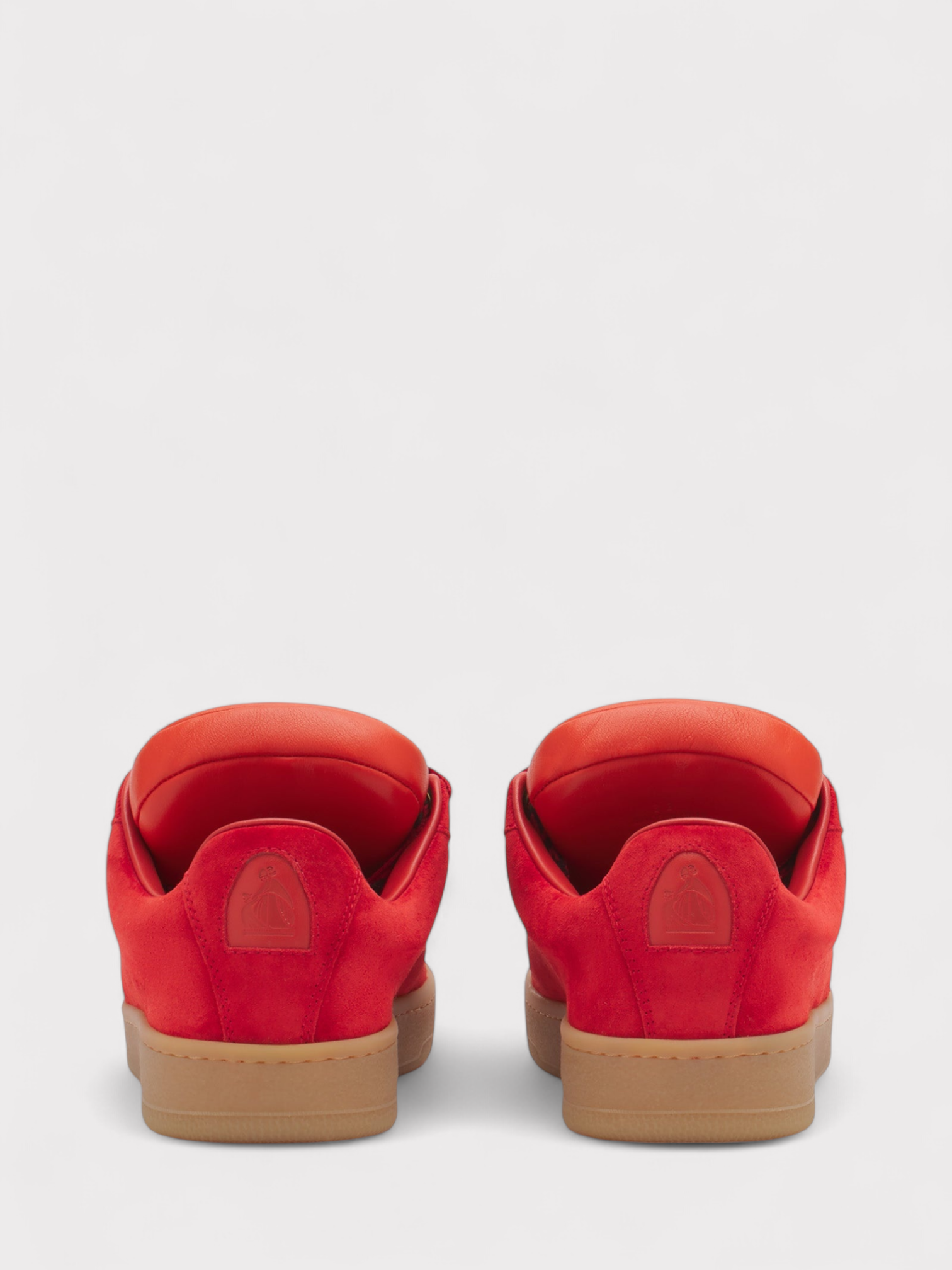 Lanvin X Future Hyper Curb Sneakers Leather Suede Red Wmns