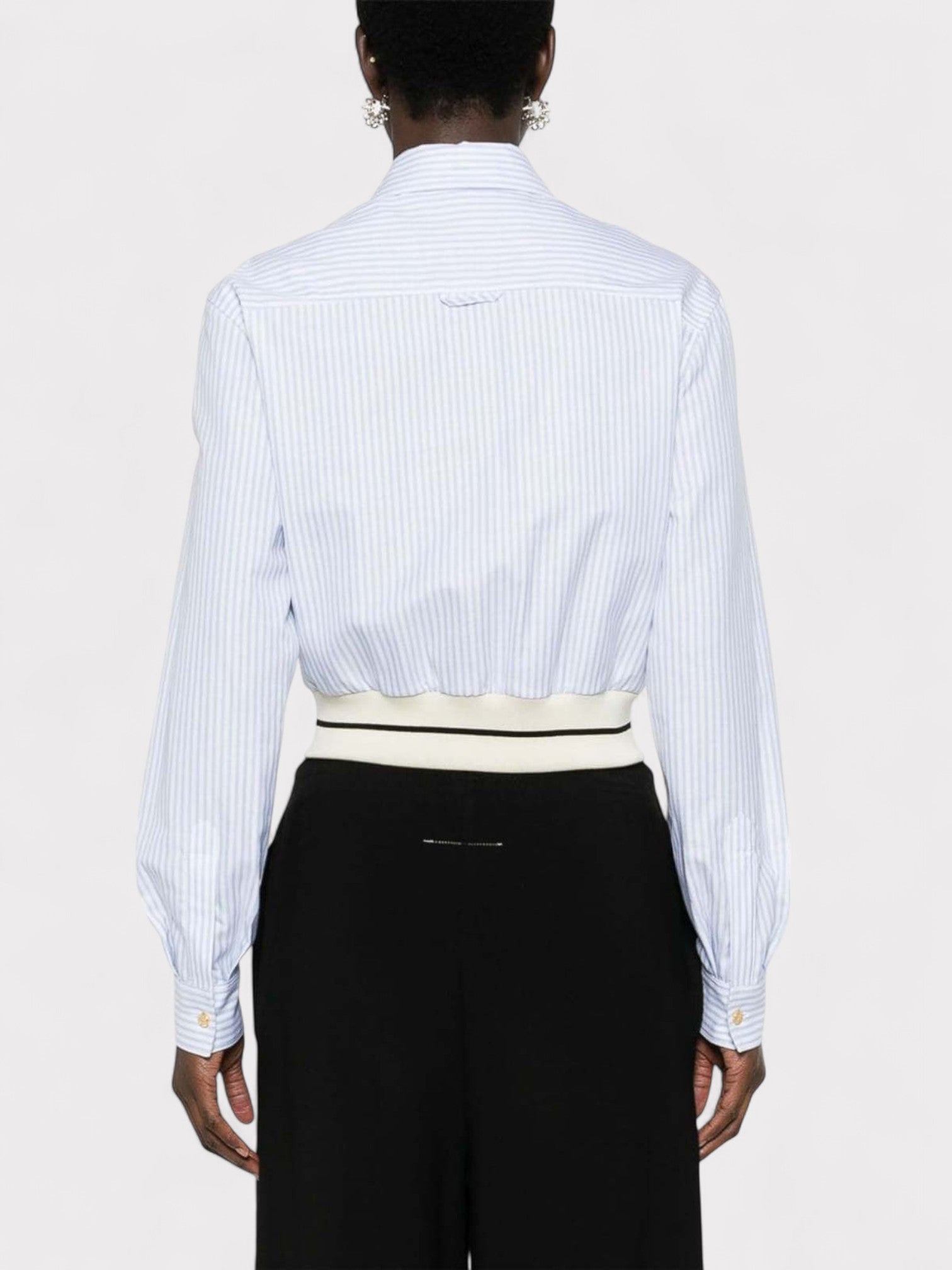 Palm Angels Tree Striped Shirt Womens Blue