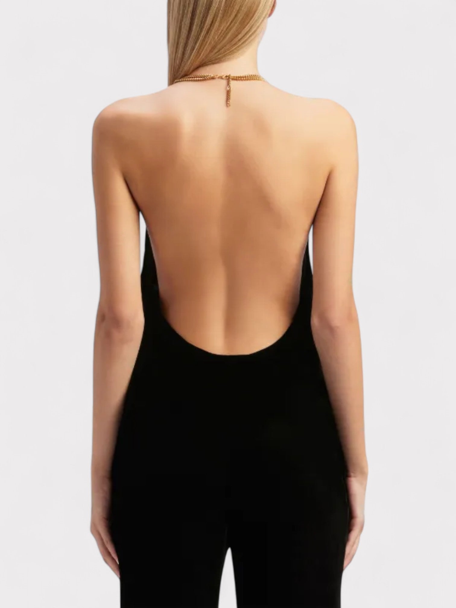 Palm Angels Chain Velvet Top Black