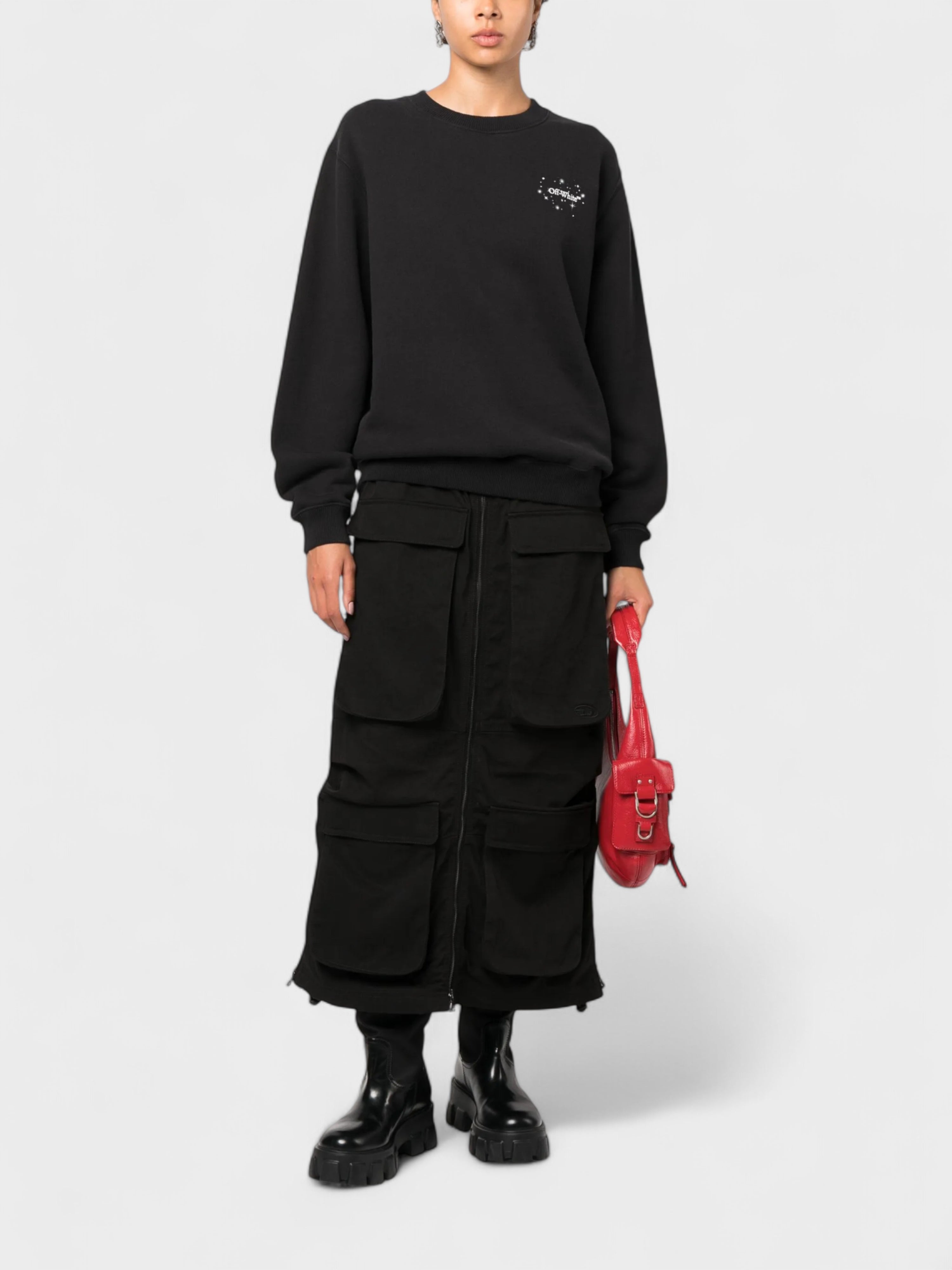 Off-White Bling Stars Arrow Regular Crewneck Black