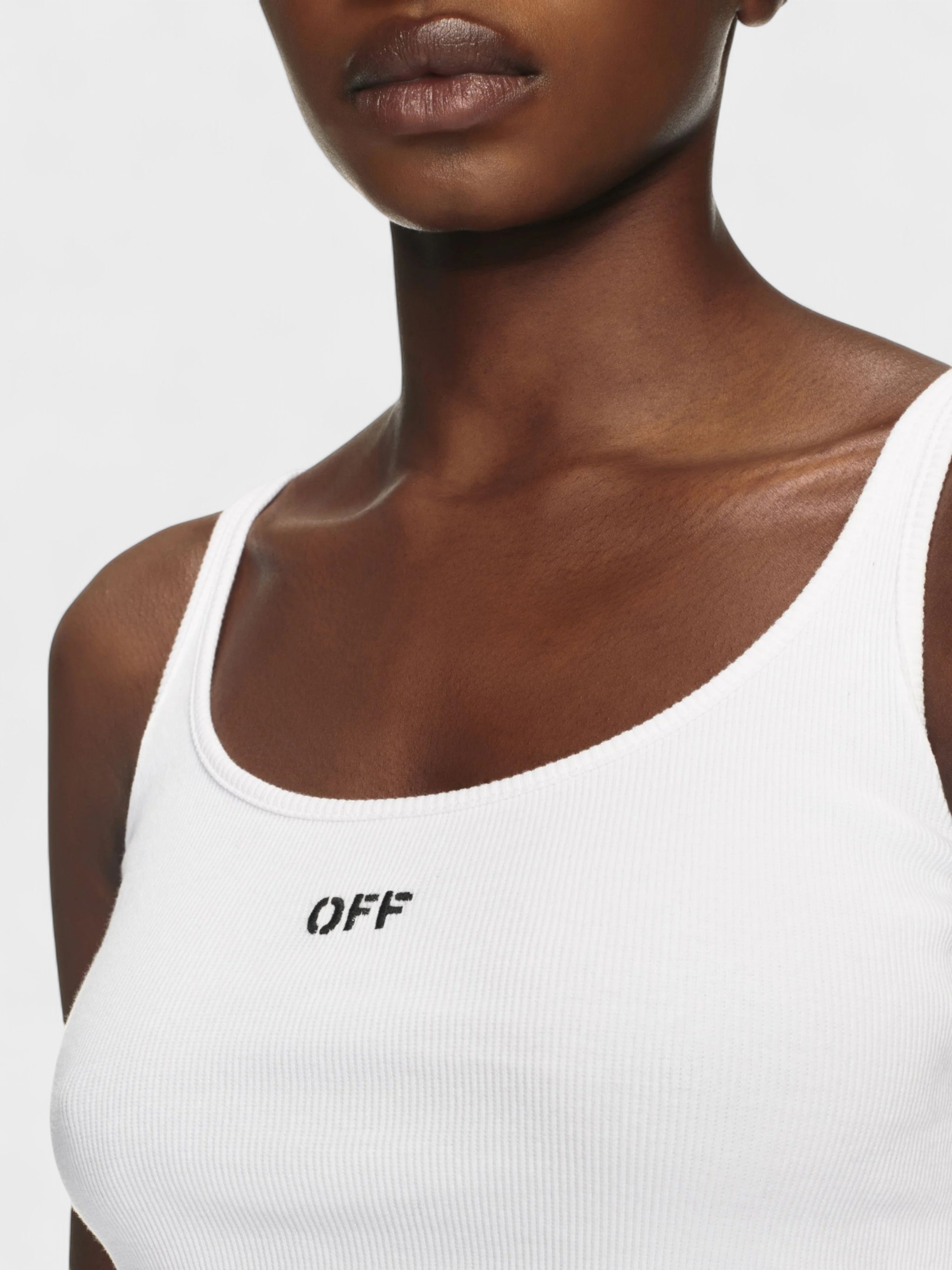 Off-White Off Stamp Scoop-Neck Tank Top White