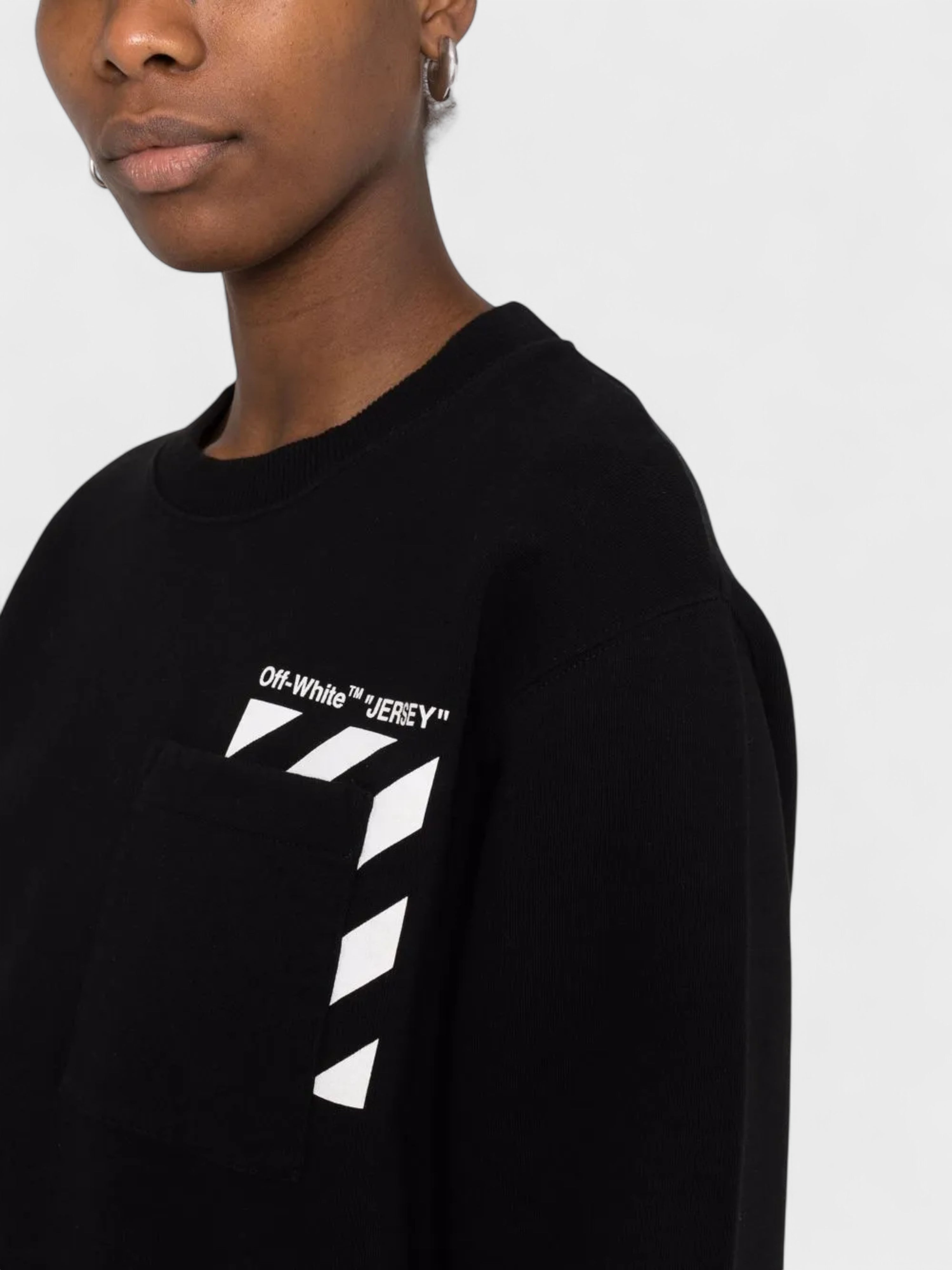 Off-White Diag Pocket Print Regular Crewneck Black