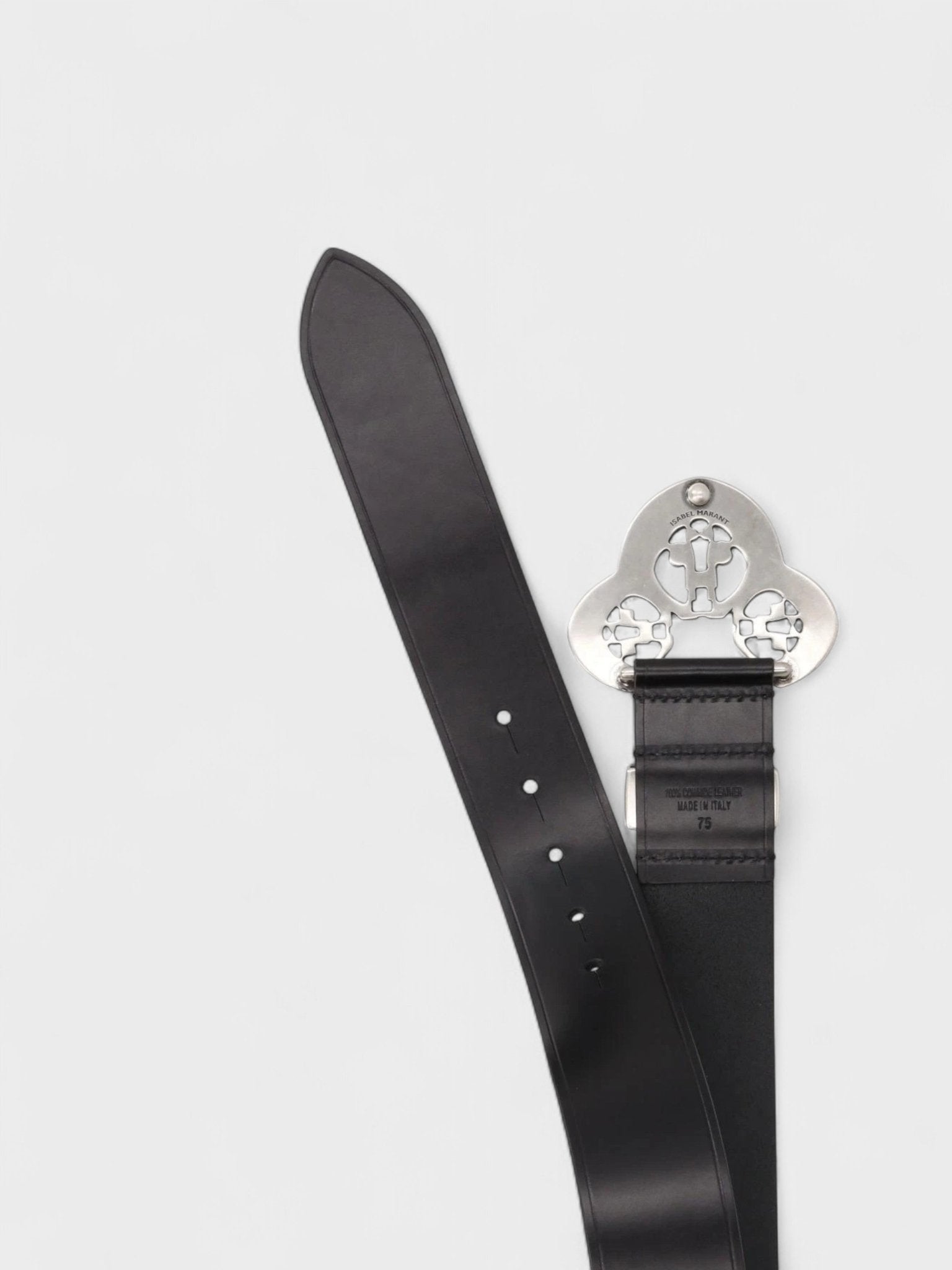 Isabel Marant Adaria Sculptured Buckle Belt Black - Supplied FashionIsabel Marant