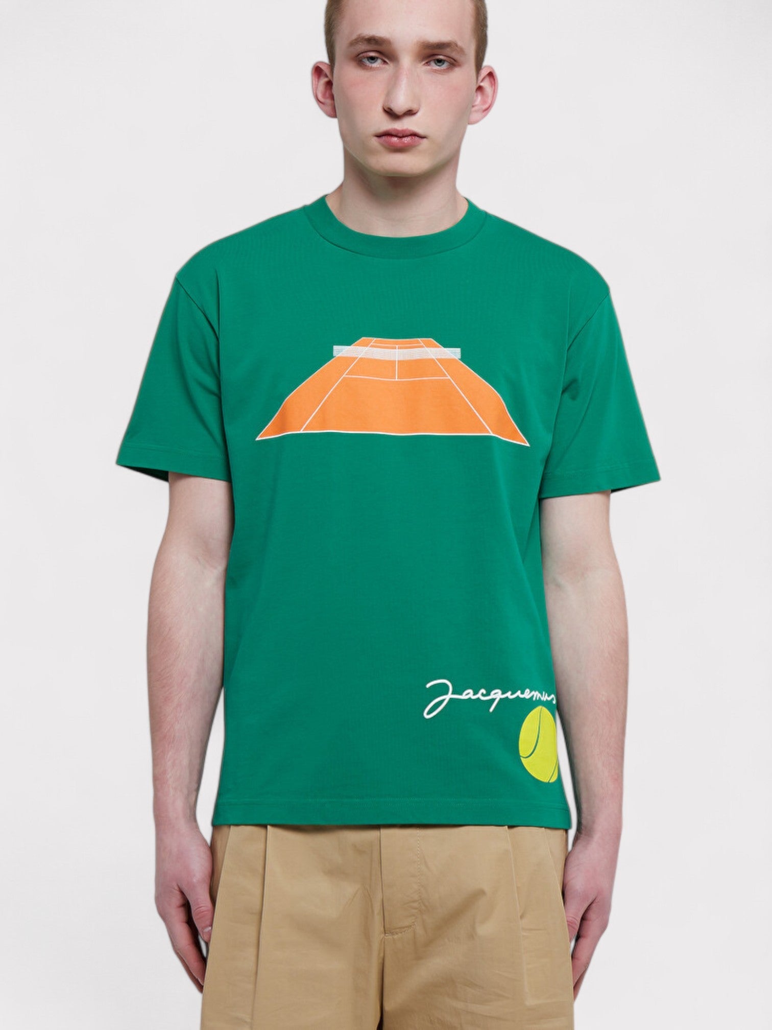 Jacquemus Le T-Shirt Tennis Print Tennis Green - Supplied FashionJACQUEMUS