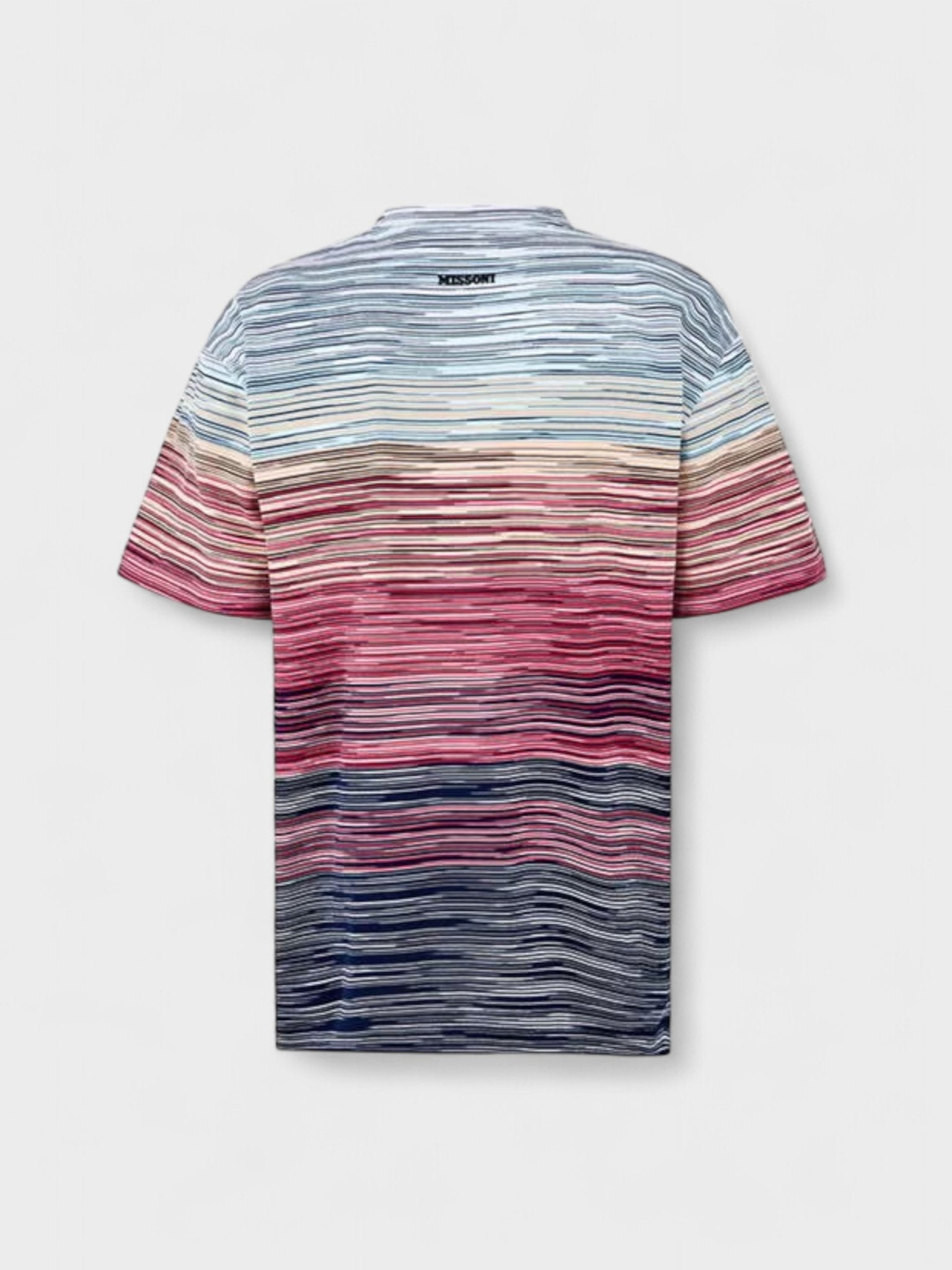 Missoni Space Dye Cotton T Shirt Blue Red - Supplied FashionMissoni