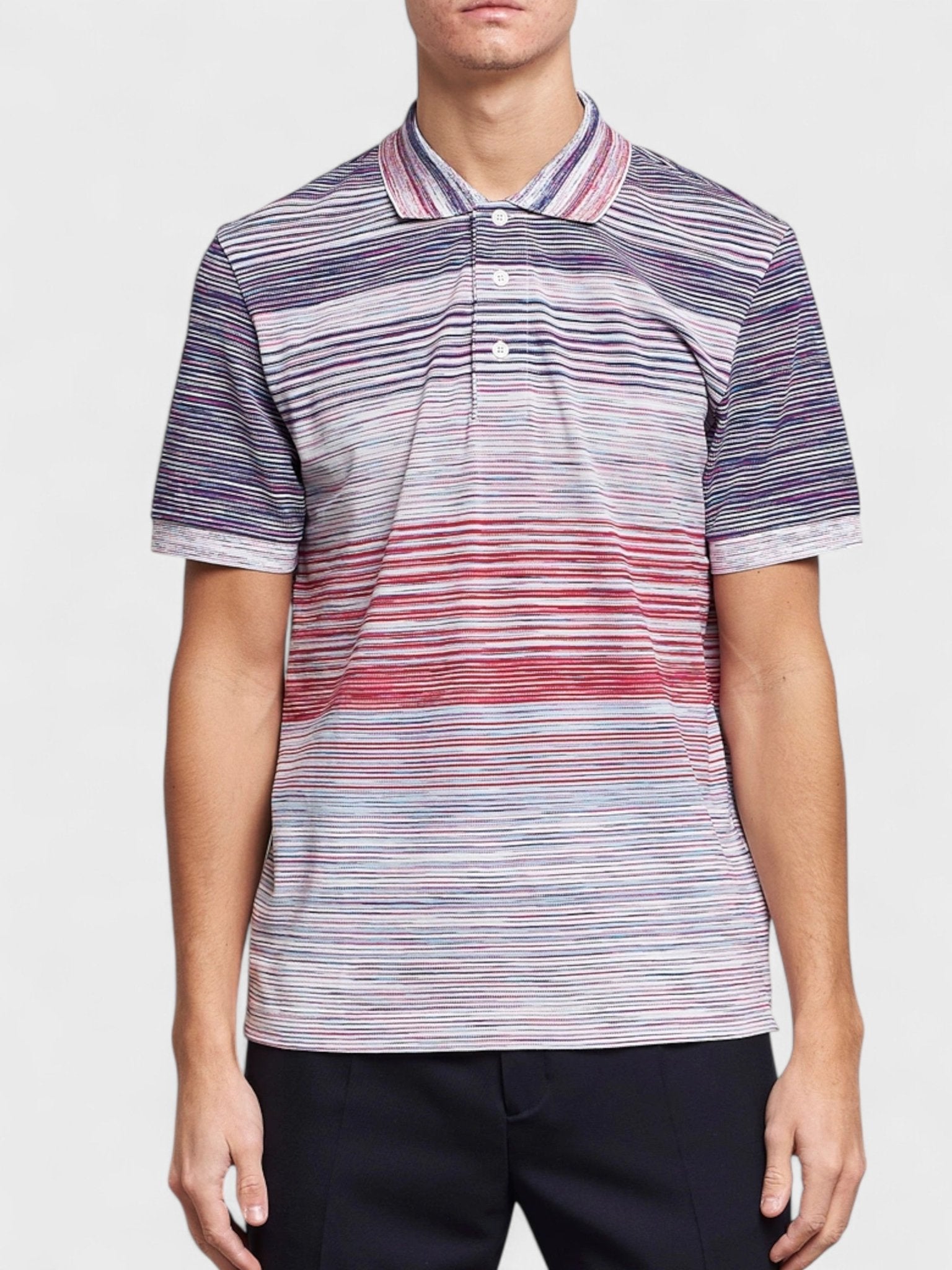 Missoni Space Dye Short Sleeve Polo Shirt - Supplied FashionMissoni