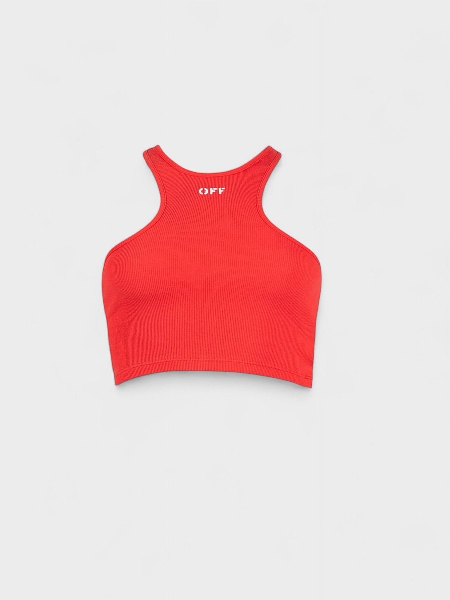 Off Stamp Ribbed Rowing Top Red - Supplied FashionOff - White