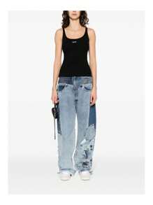 Off - White Off Stamp Rib Tank Top Black - Supplied FashionOff White