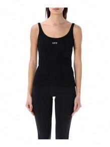 Off - White Off Stamp Rib Tank Top Black - Supplied FashionOff White