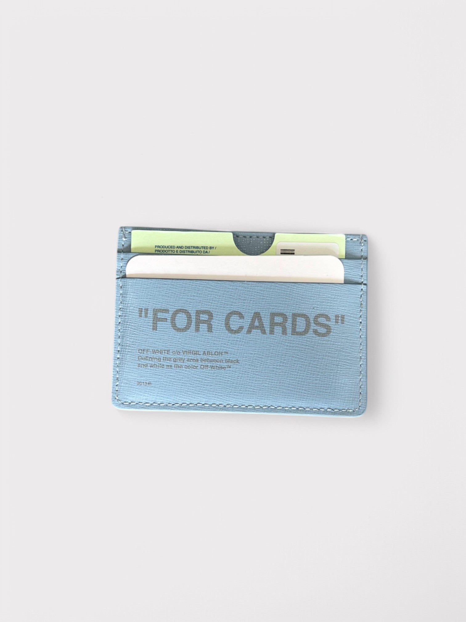 Off - White Paris Quote Card Holder Light Blue - Supplied FashionOff - White