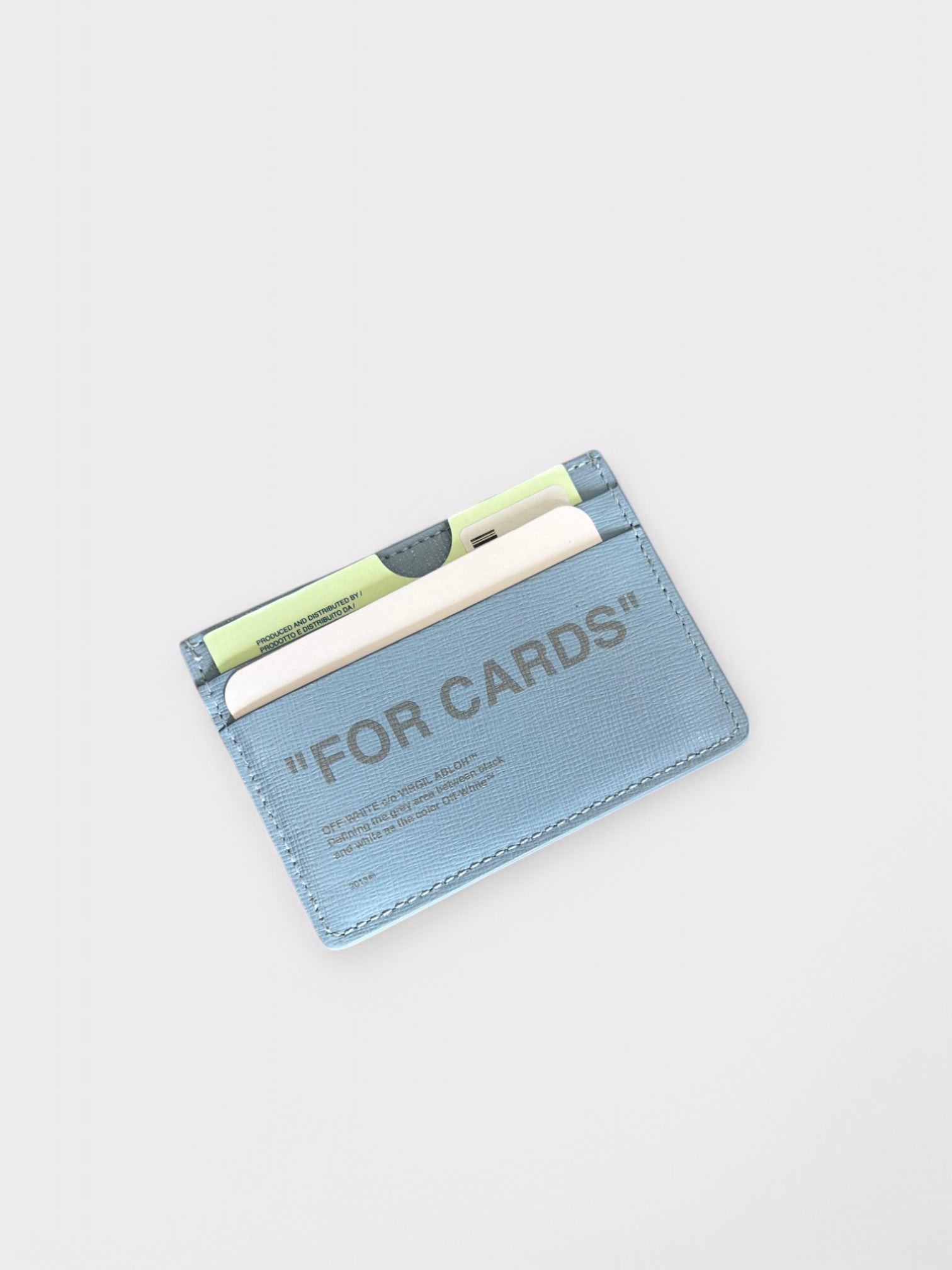 Off - White Paris Quote Card Holder Light Blue - Supplied FashionOff - White