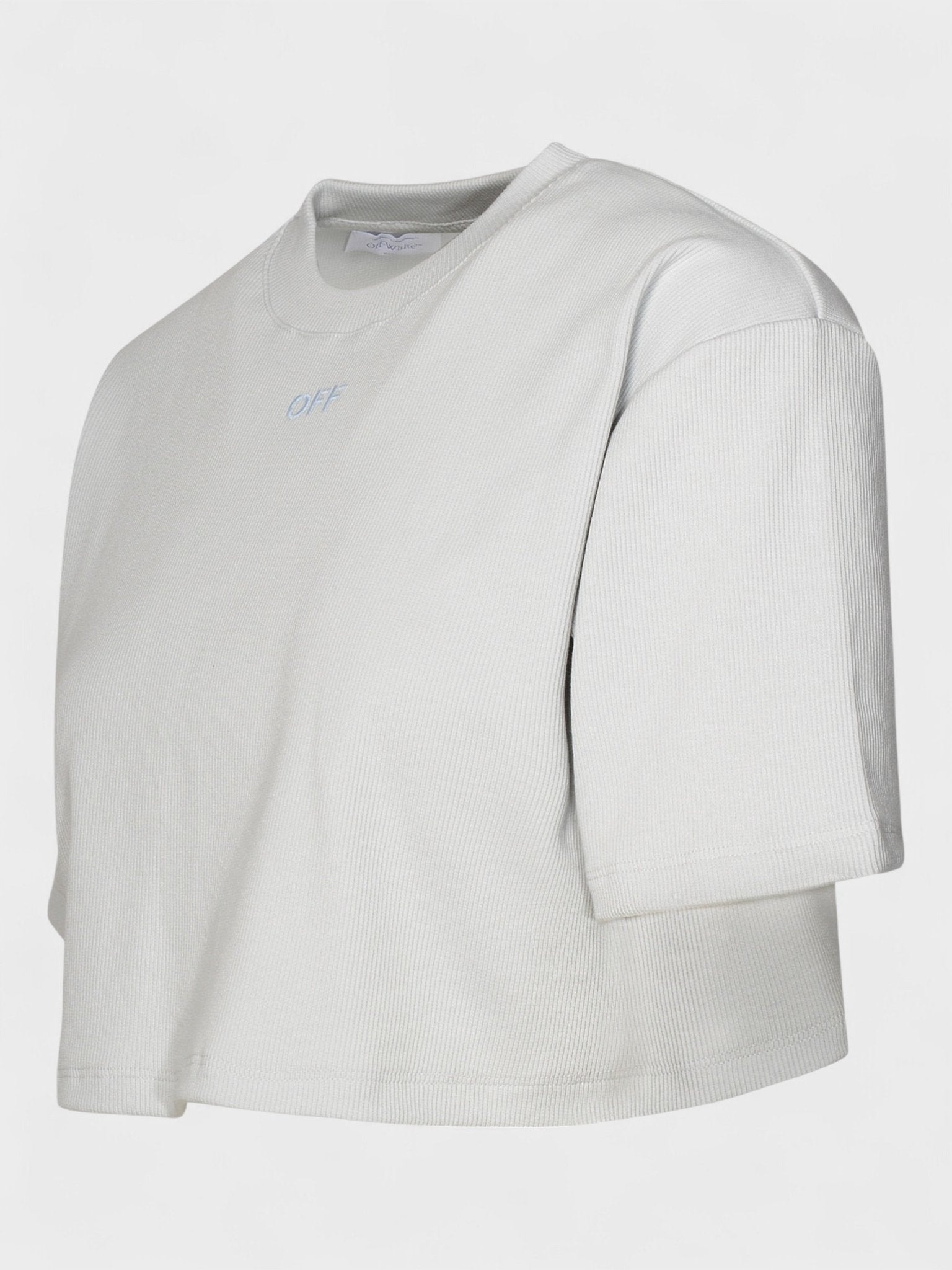 Off - White Stamp Rib Cropped Tee Artic Ice - Supplied FashionOff - White