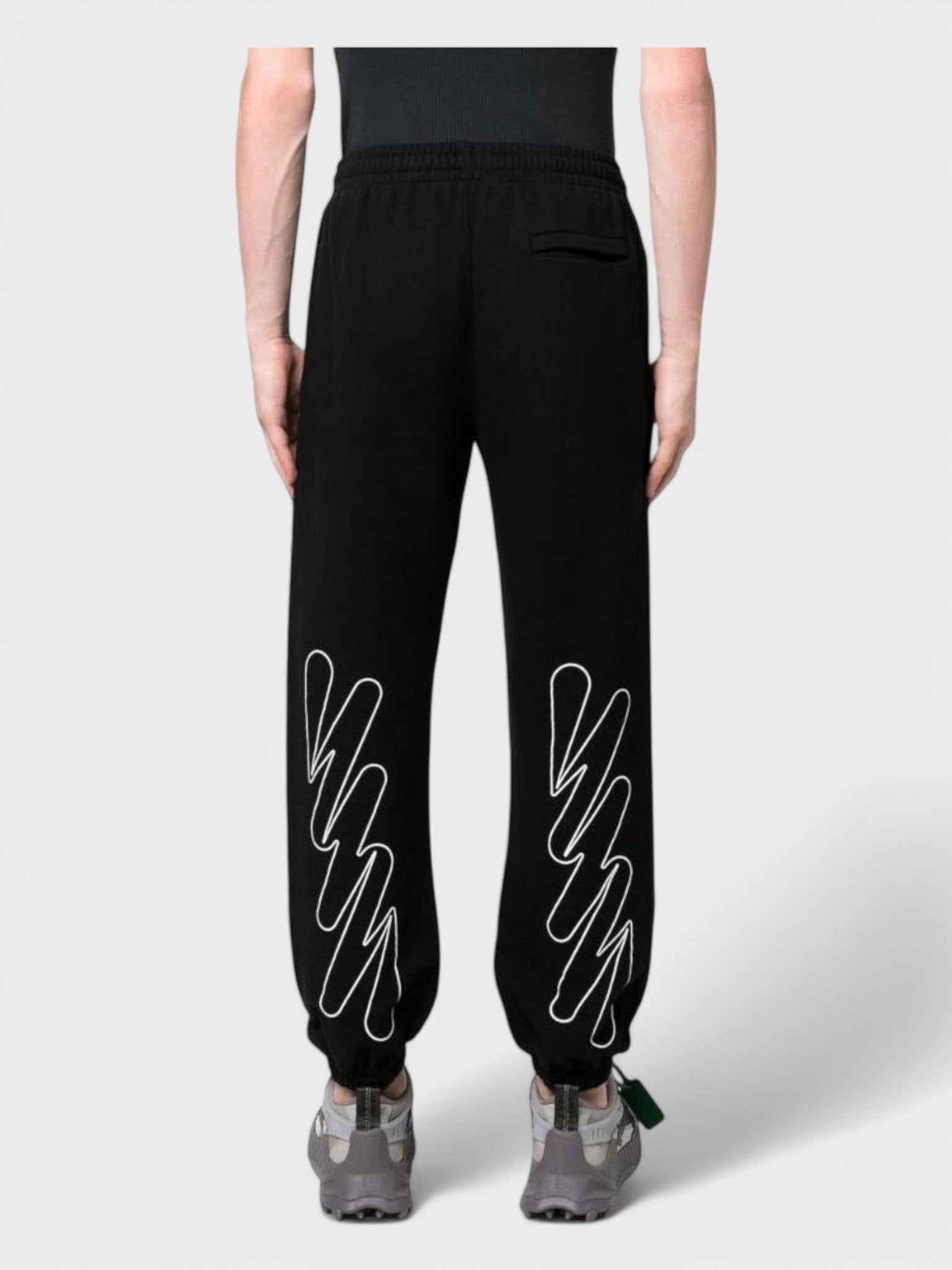 Off - White Wav Out Diag Short Sweatpant Black - Supplied FashionOff - White