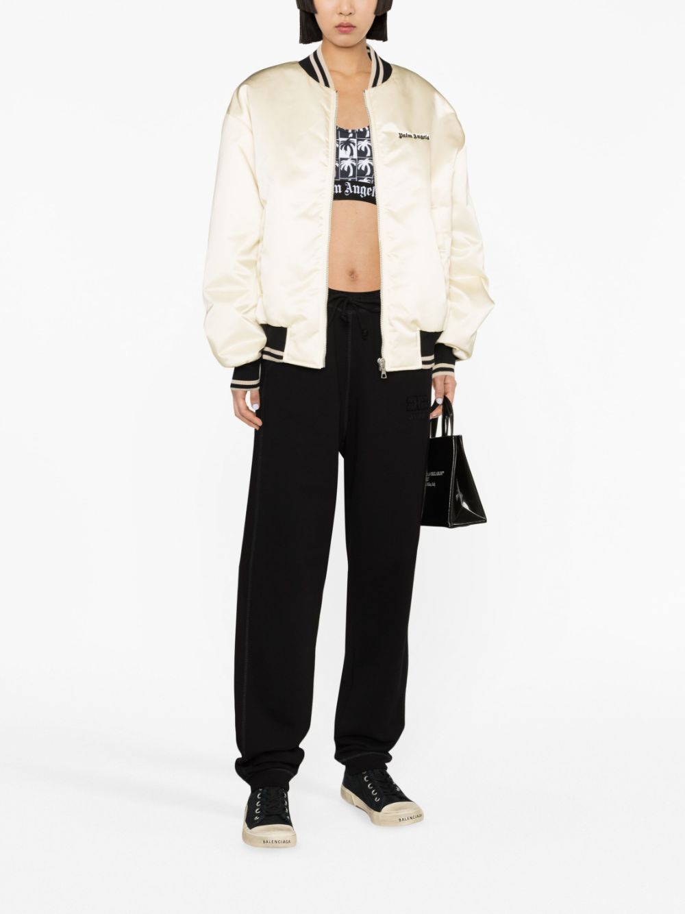 Palm Angels Classic Logo Bomber Jacket Beige - Supplied FashionPALM ANGELS