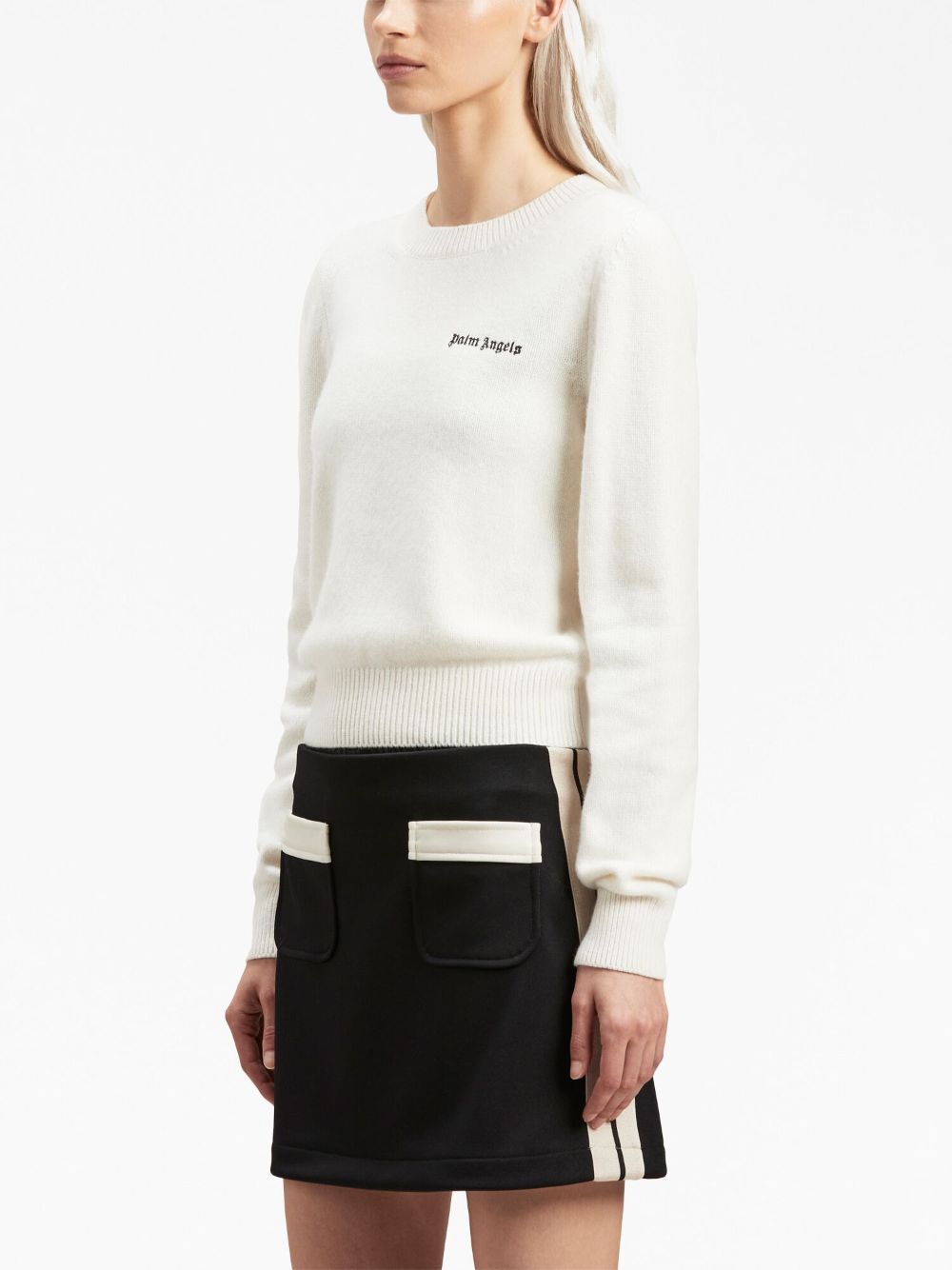 Palm Angels Classic Logo Sweater White - Supplied FashionPALM ANGELS