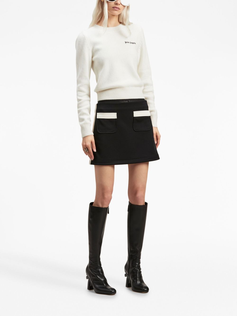 Palm Angels Classic Logo Sweater White - Supplied FashionPALM ANGELS