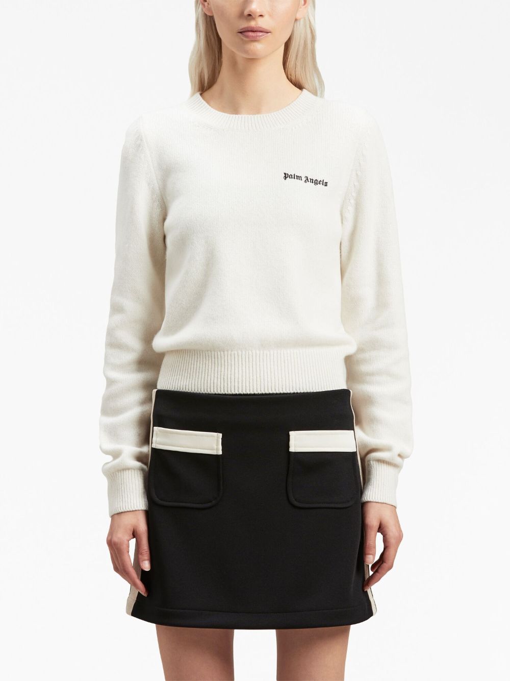 Palm Angels Classic Logo Sweater White - Supplied FashionPALM ANGELS