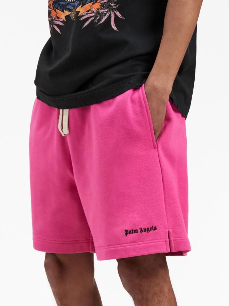 Palm Angels Embroidered Logo Sweatshorts Pink - Supplied FashionPALM ANGELS