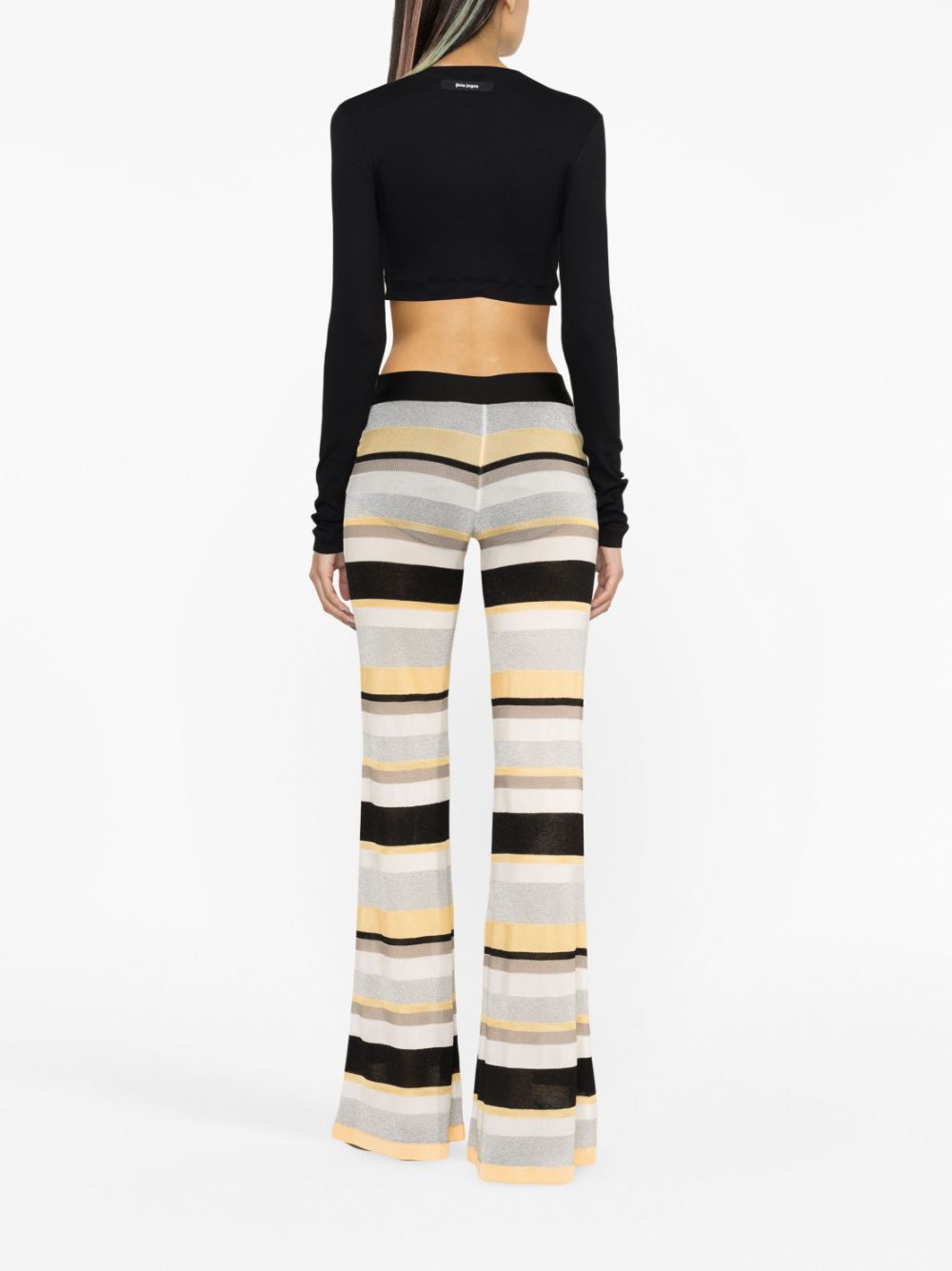 Palm Angels Fitted Ribbed Long Sleeve Tee Black - Supplied FashionPALM ANGELS