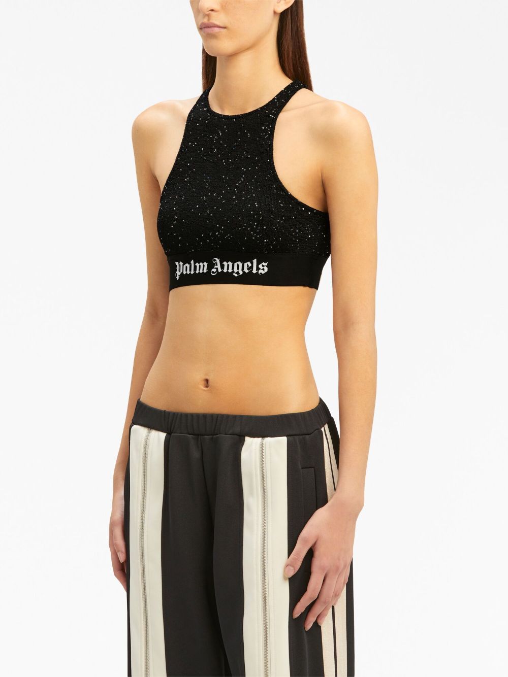 Palm Angels Knitted Logo Top Black - Supplied FashionPALM ANGELS