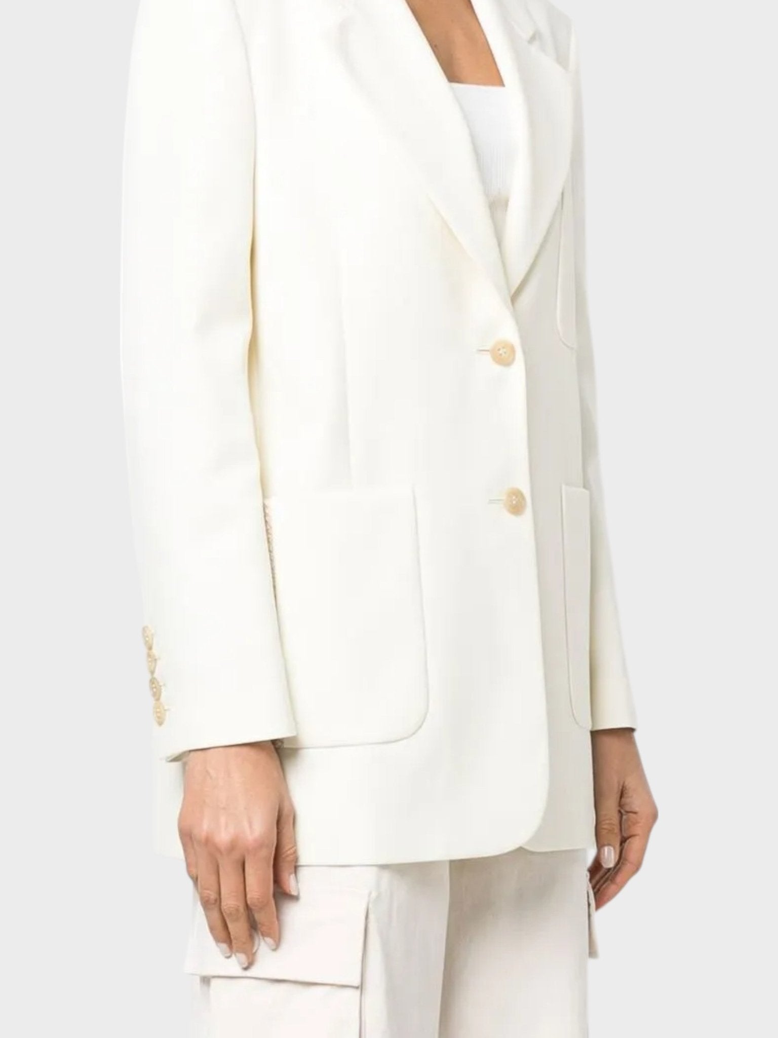 Palm Angels Knitted Tape Blazer White - Supplied FashionPalm Angels