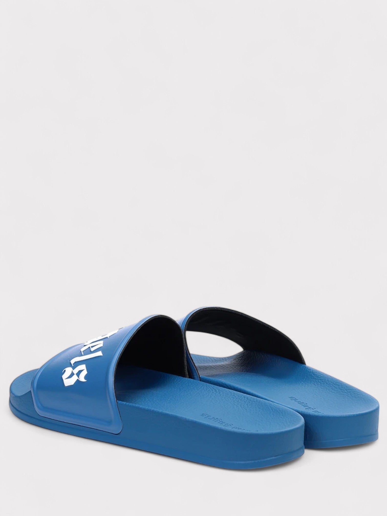 Palm Angels Logo Slides Blue White - Supplied FashionPalm Angels
