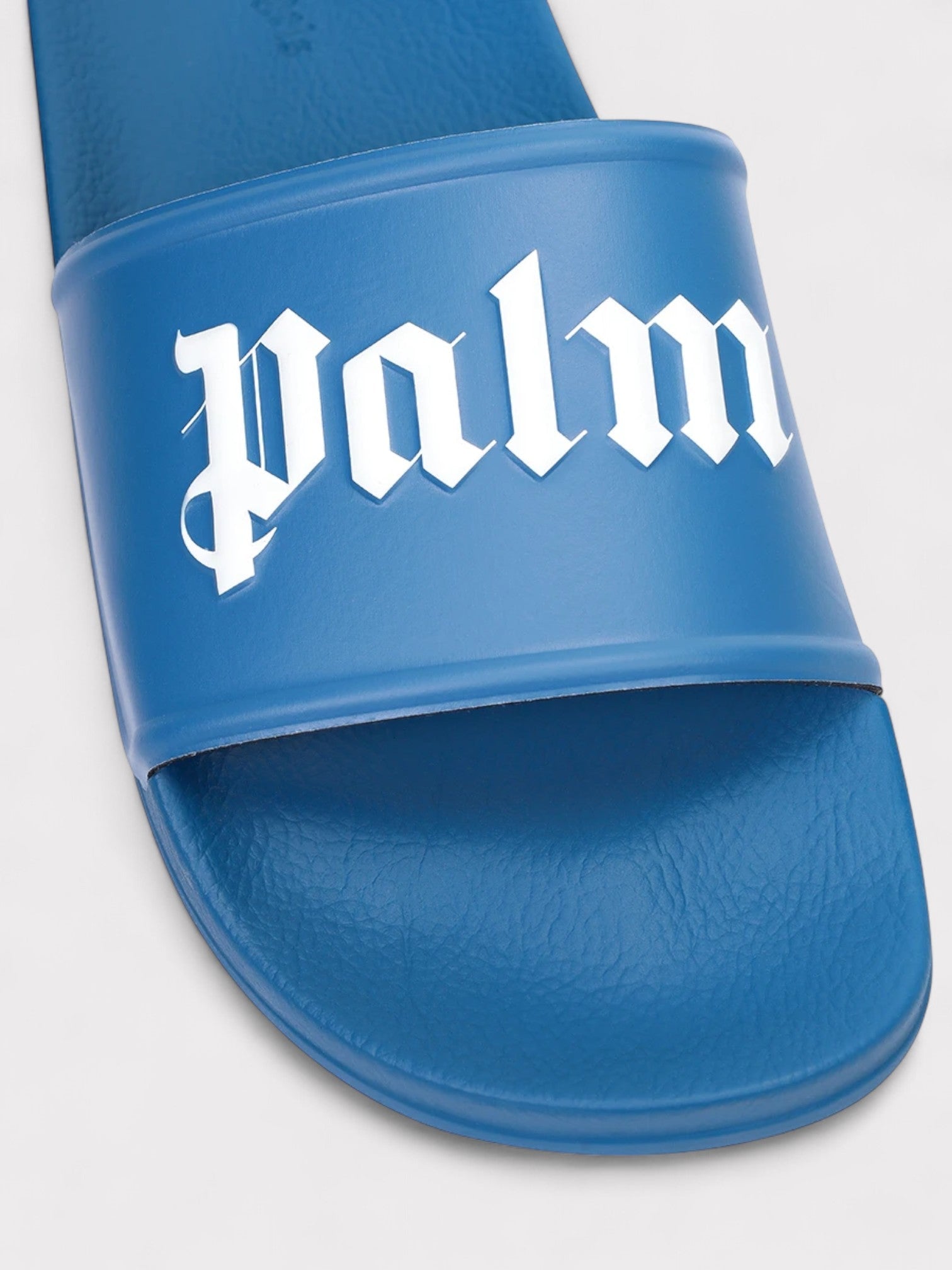 Palm Angels Logo Slides Blue White - Supplied FashionPalm Angels
