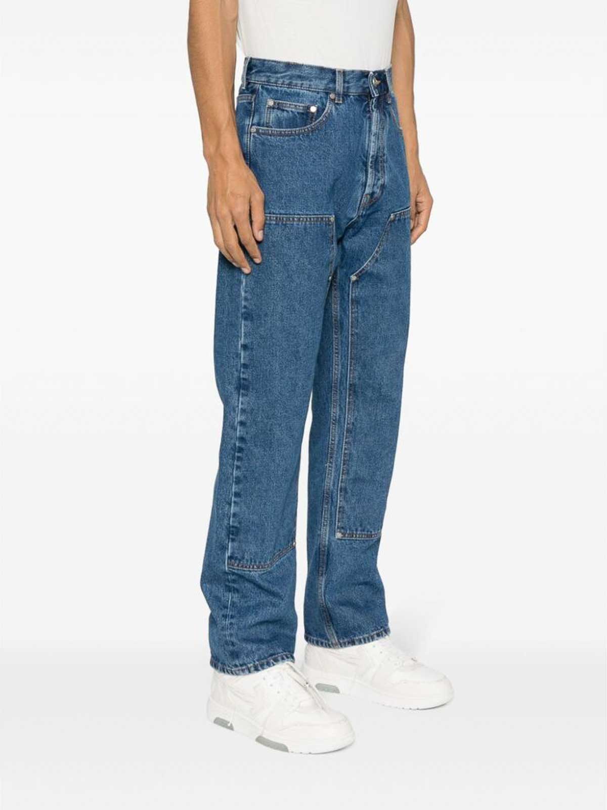 Palm Angels Monogram Workwear Denim Jeans Blue - Supplied FashionPalm Angels