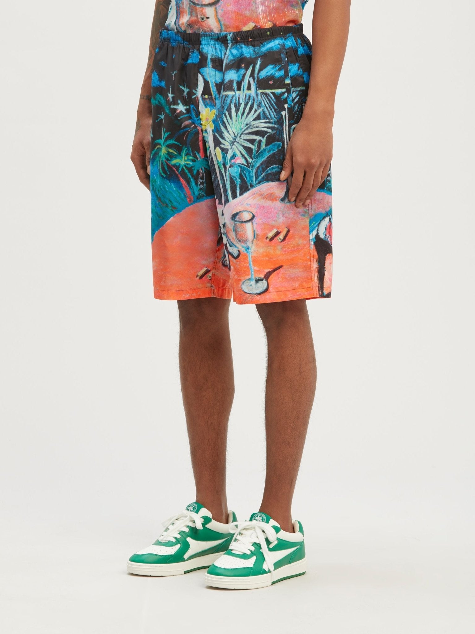 Palm Angels Oil On Canvas Long Swimshorts Multi - Supplied FashionPalm Angels
