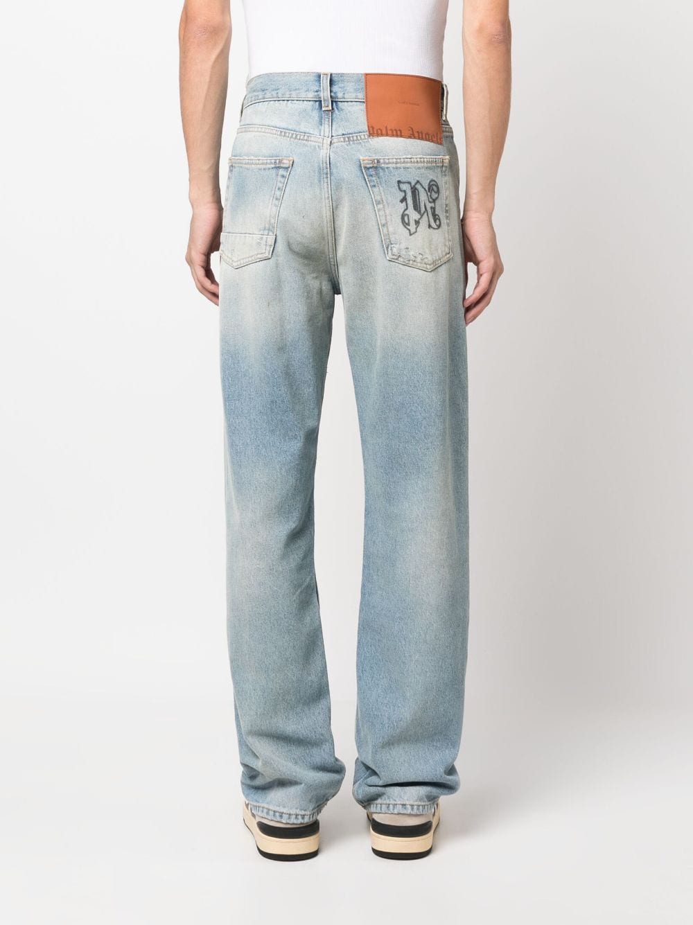 Palm Angels Pa Monogram Loose Denin Light Blue - Supplied FashionPalm Angels