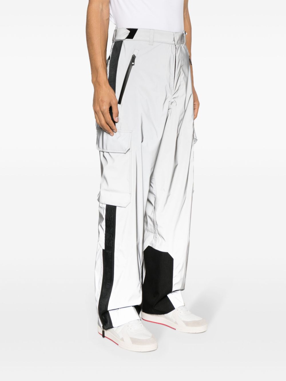 Palm Angels Reflective Ski Pants Silver / Black - Supplied FashionPALM ANGELS