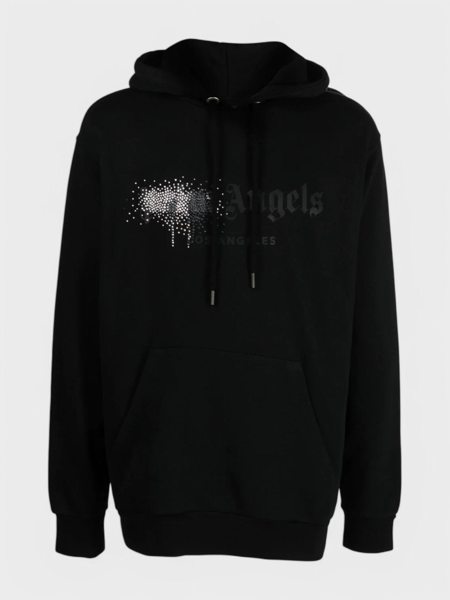 Palm Angels Rhinestone Sprayed Hoodie Black/Black - Supplied FashionPalm Angels