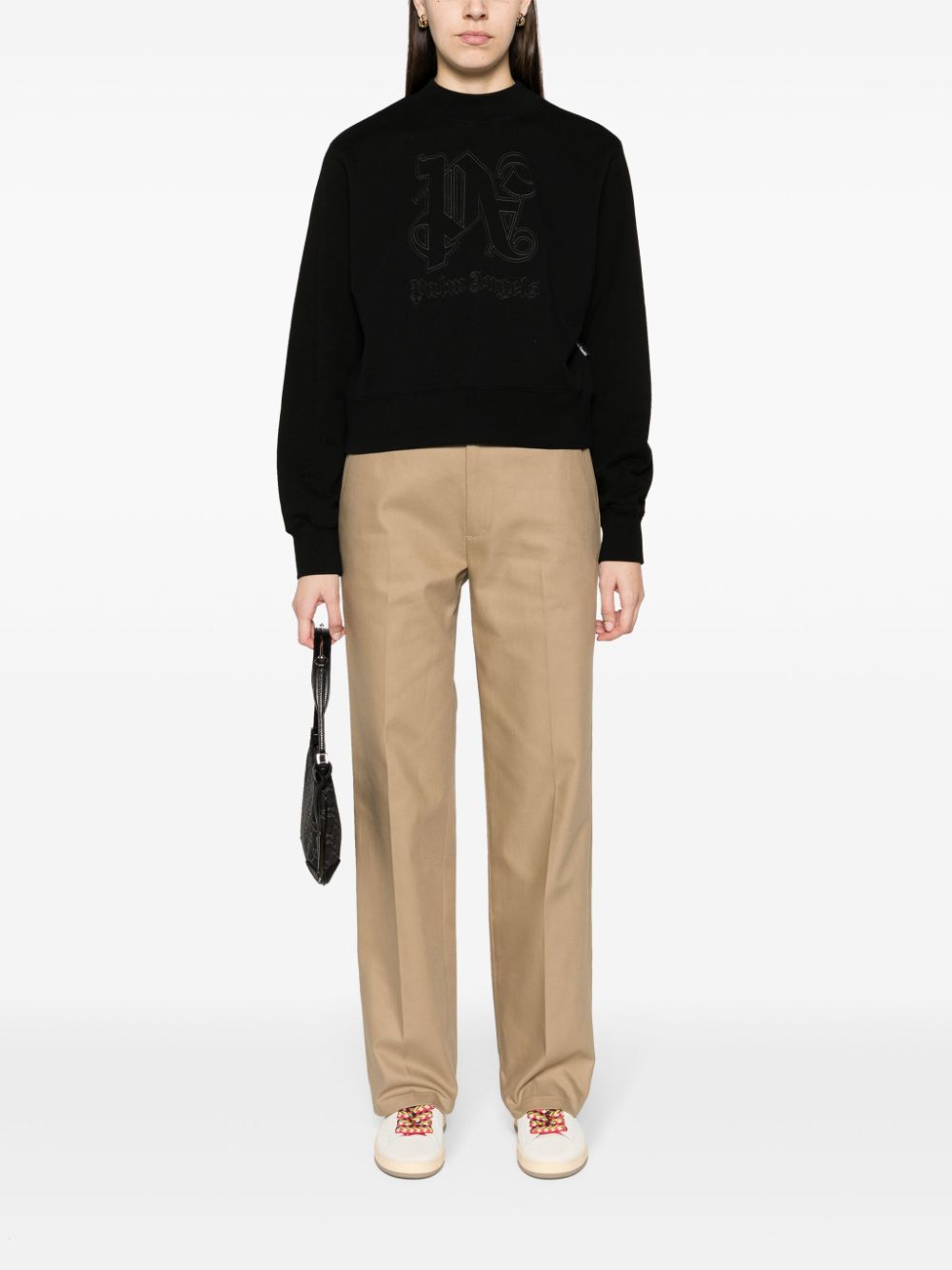 Palm Angels Statement Crewneck Black - Supplied FashionPALM ANGELS